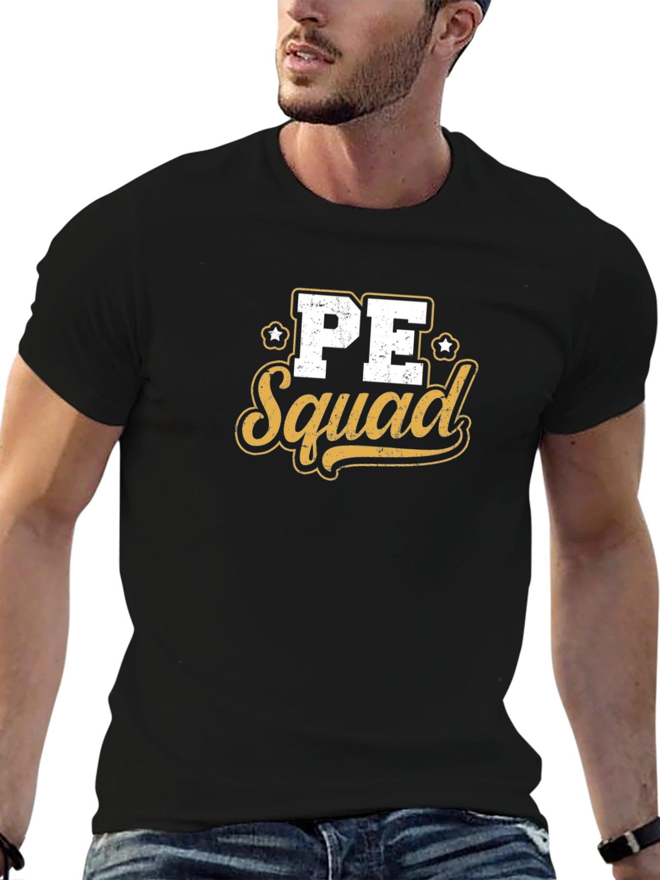 PE Squad Graphic Tee - Black Cotton Blend