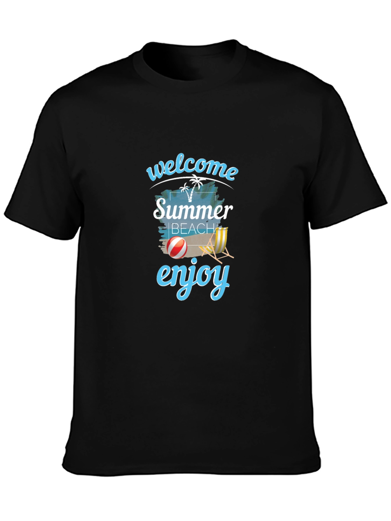 Summer Beach T-Shirt - Welcome & Enjoy Vacation Vibes