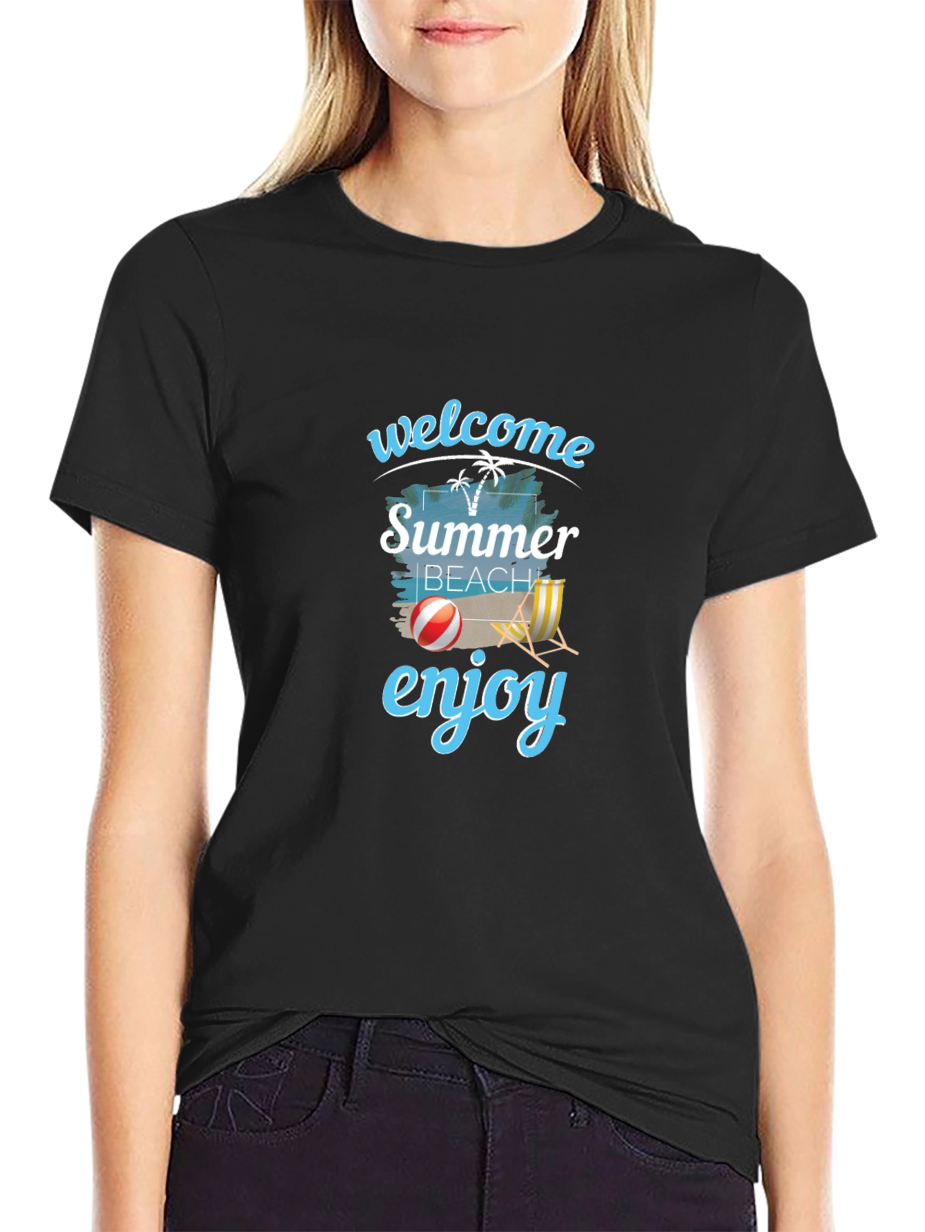 Summer Beach T-Shirt - Welcome & Enjoy Vacation Vibes