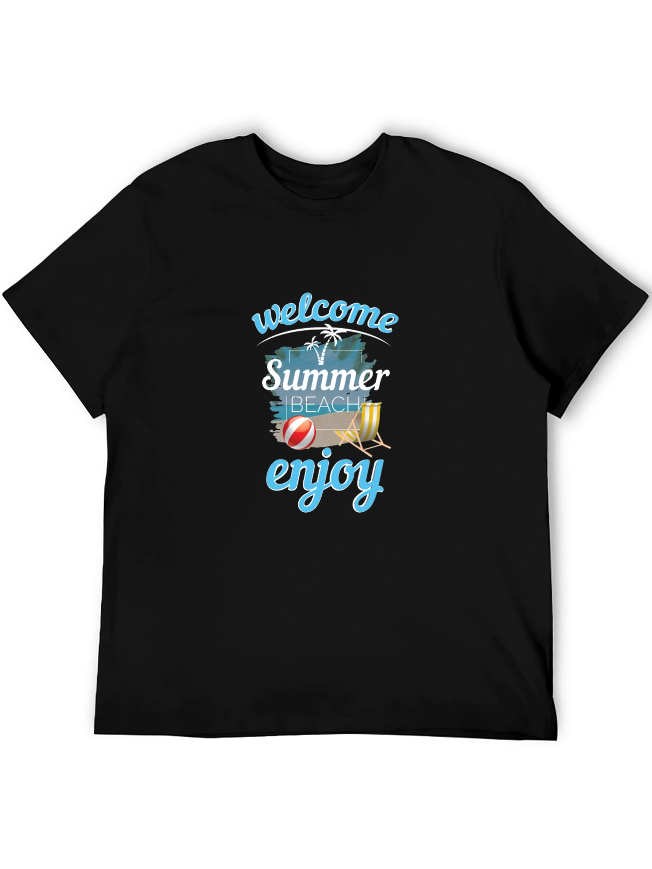 Summer Beach T-Shirt - Welcome & Enjoy Vacation Vibes