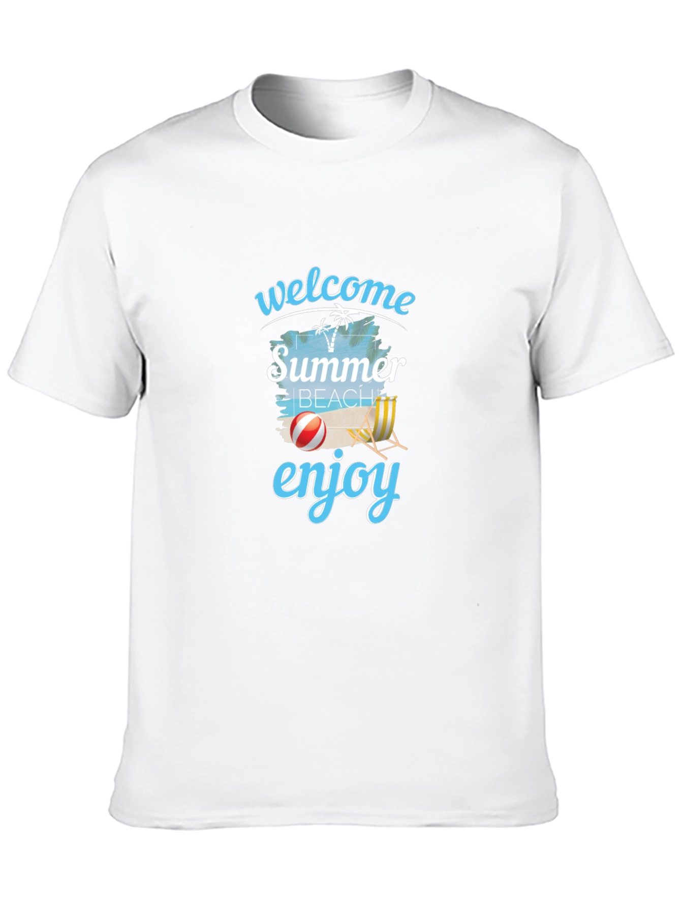 Summer Beach T-Shirt - Welcome & Enjoy Vacation Vibes