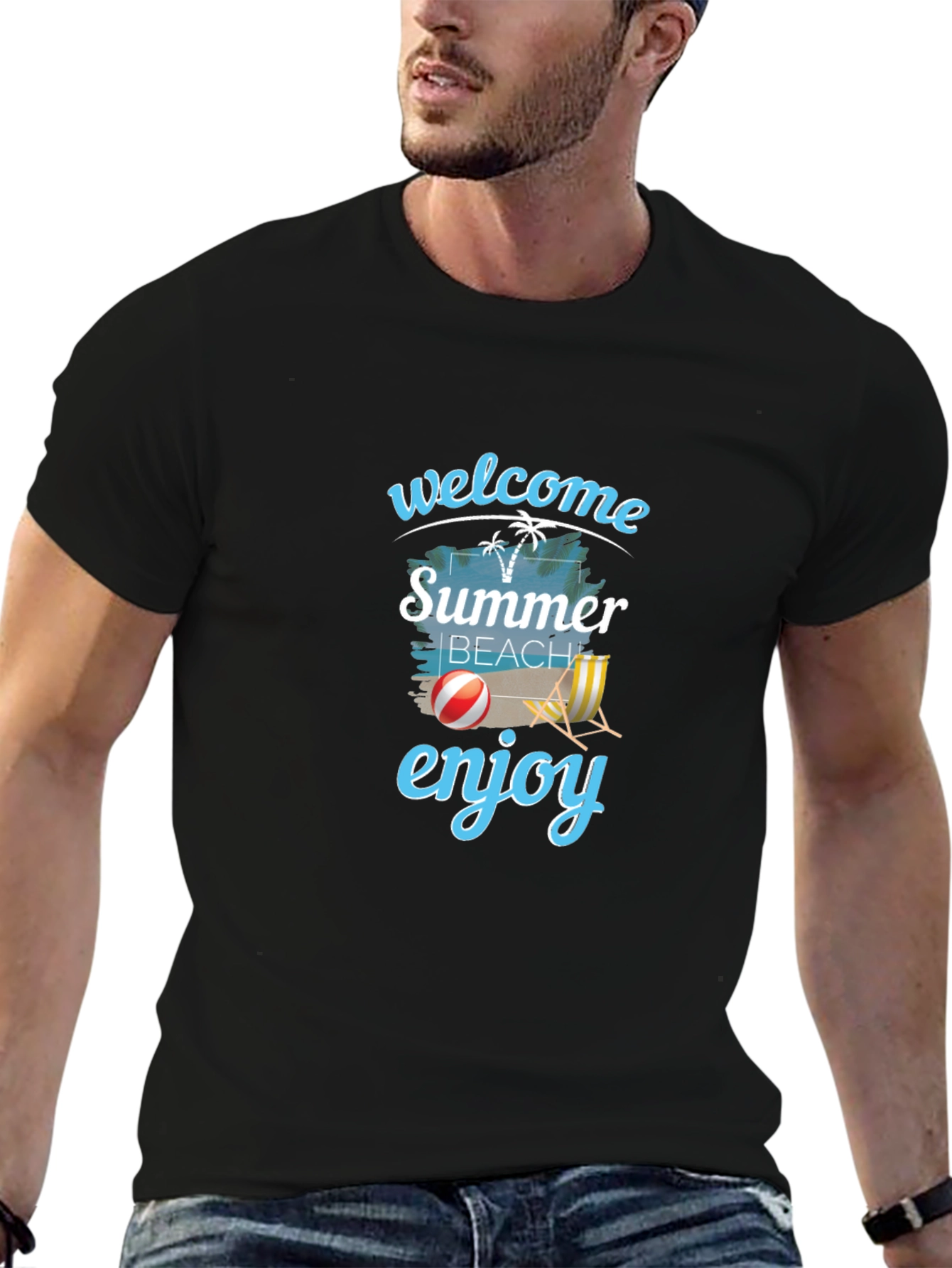 Summer Beach T-Shirt - Welcome & Enjoy Vacation Vibes