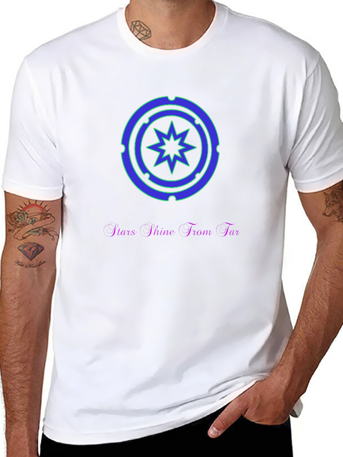 Stars Shine From Tar Black Graphic Tee