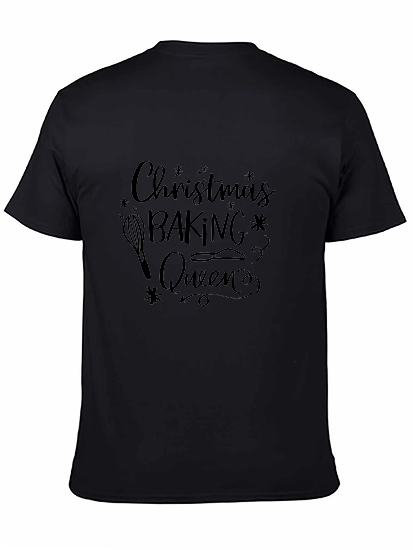 Christmas Baking Queen Black T-Shirt