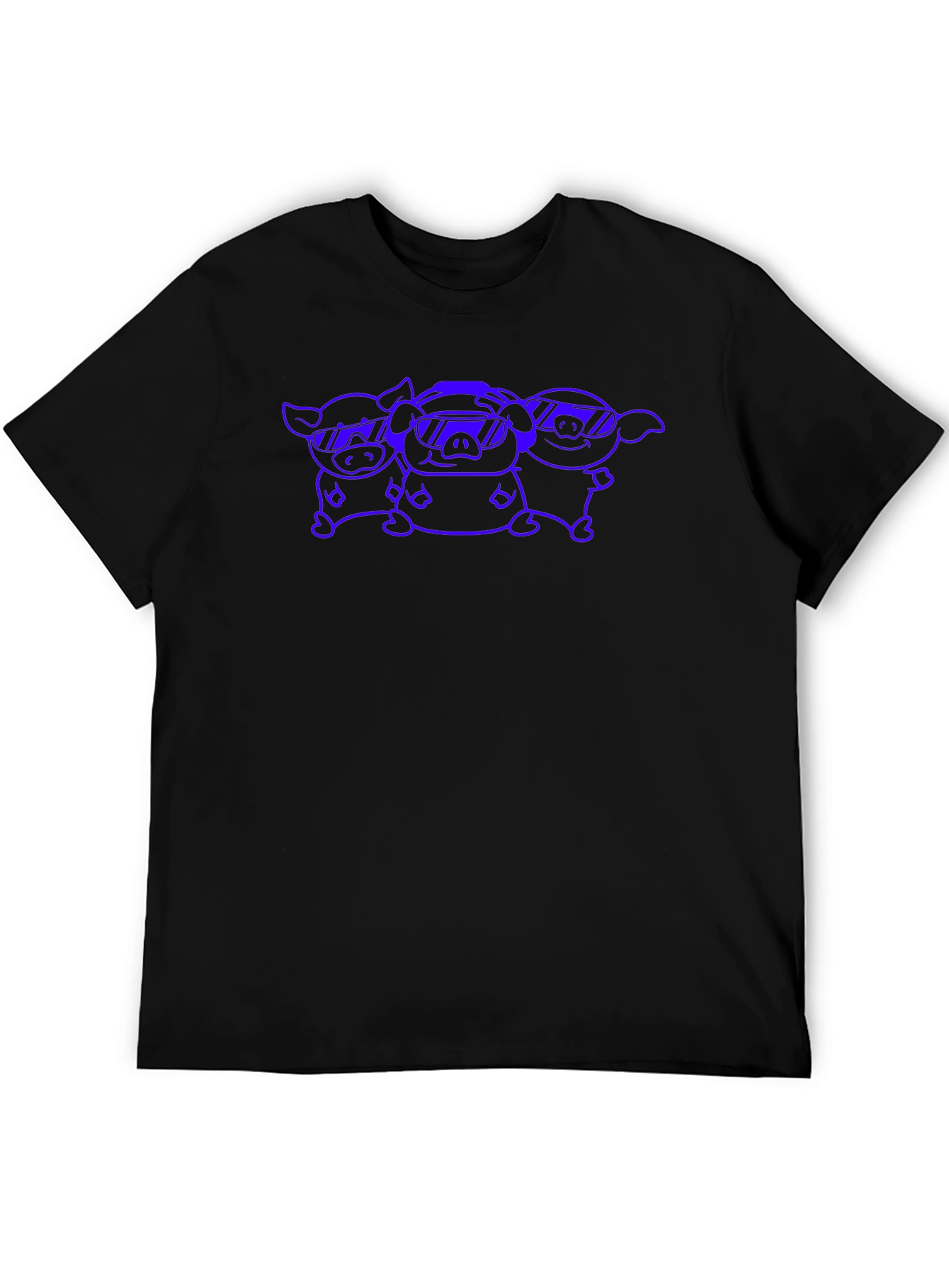 Cool Pig Gang Graphic Tee - Black Cotton T-Shirt