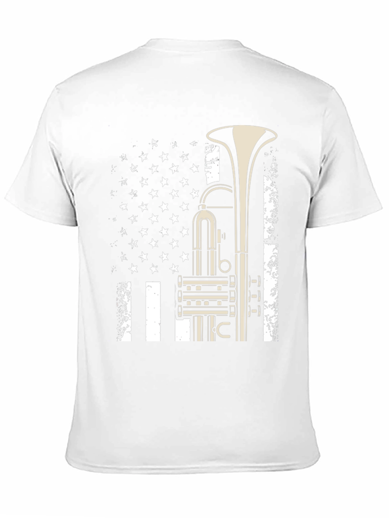 Trumpet Flag Graphic Tee - Music Lover Shirt