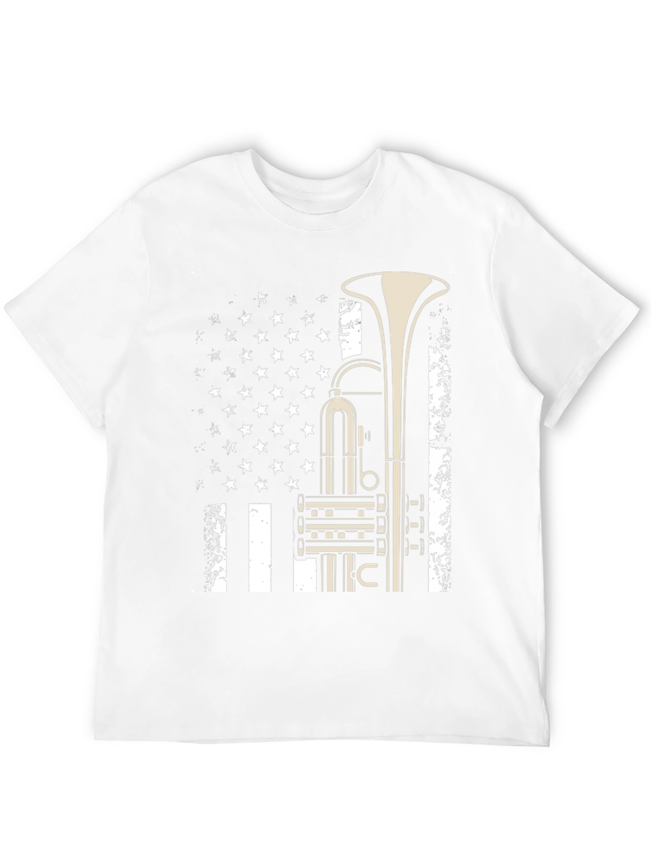 Trumpet Flag Graphic Tee - Music Lover Shirt