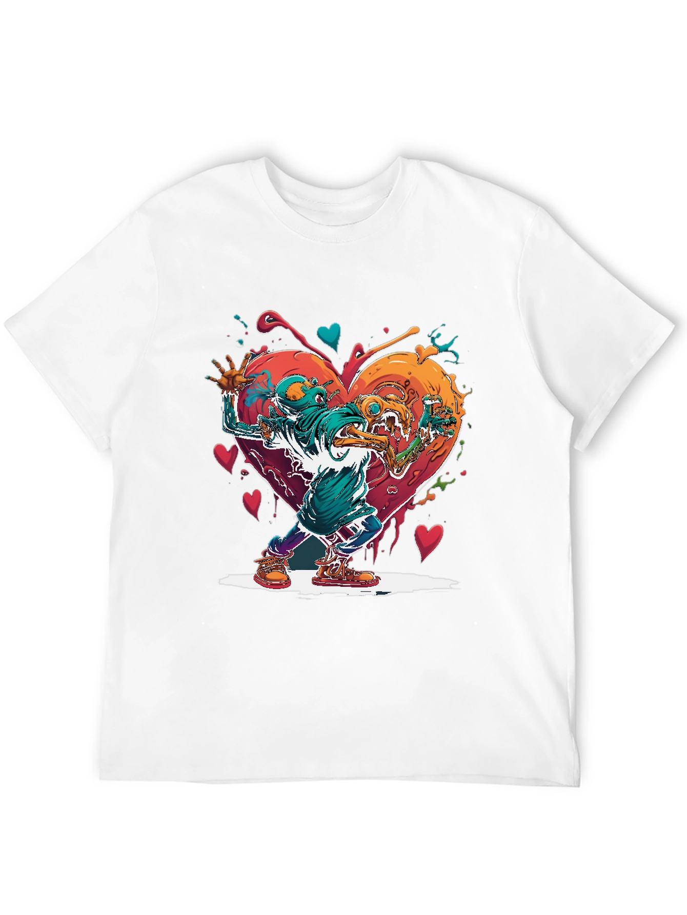 Heart Monster Graphic Tee - Artistic Style