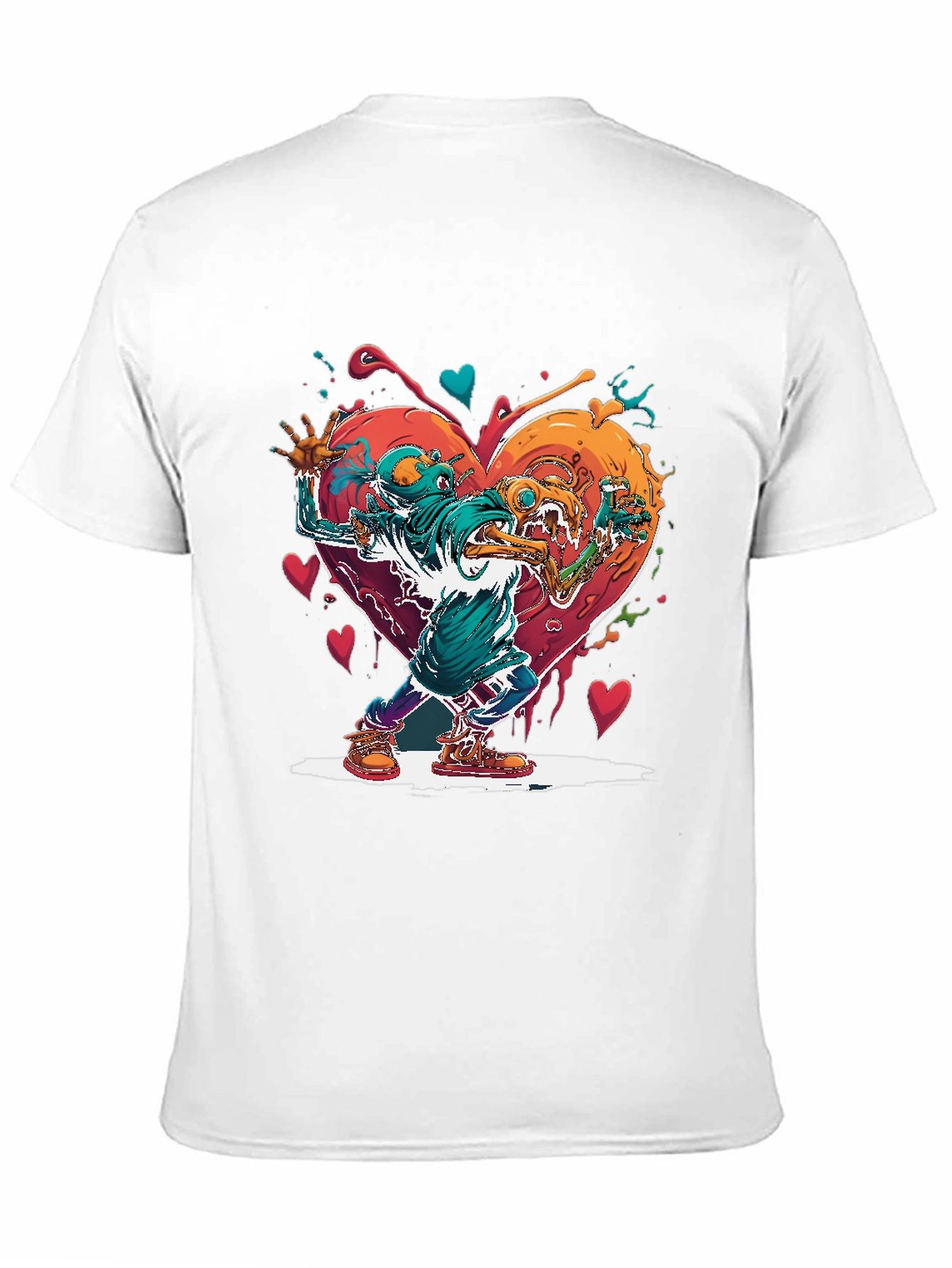 Heart Monster Graphic Tee - Artistic Style