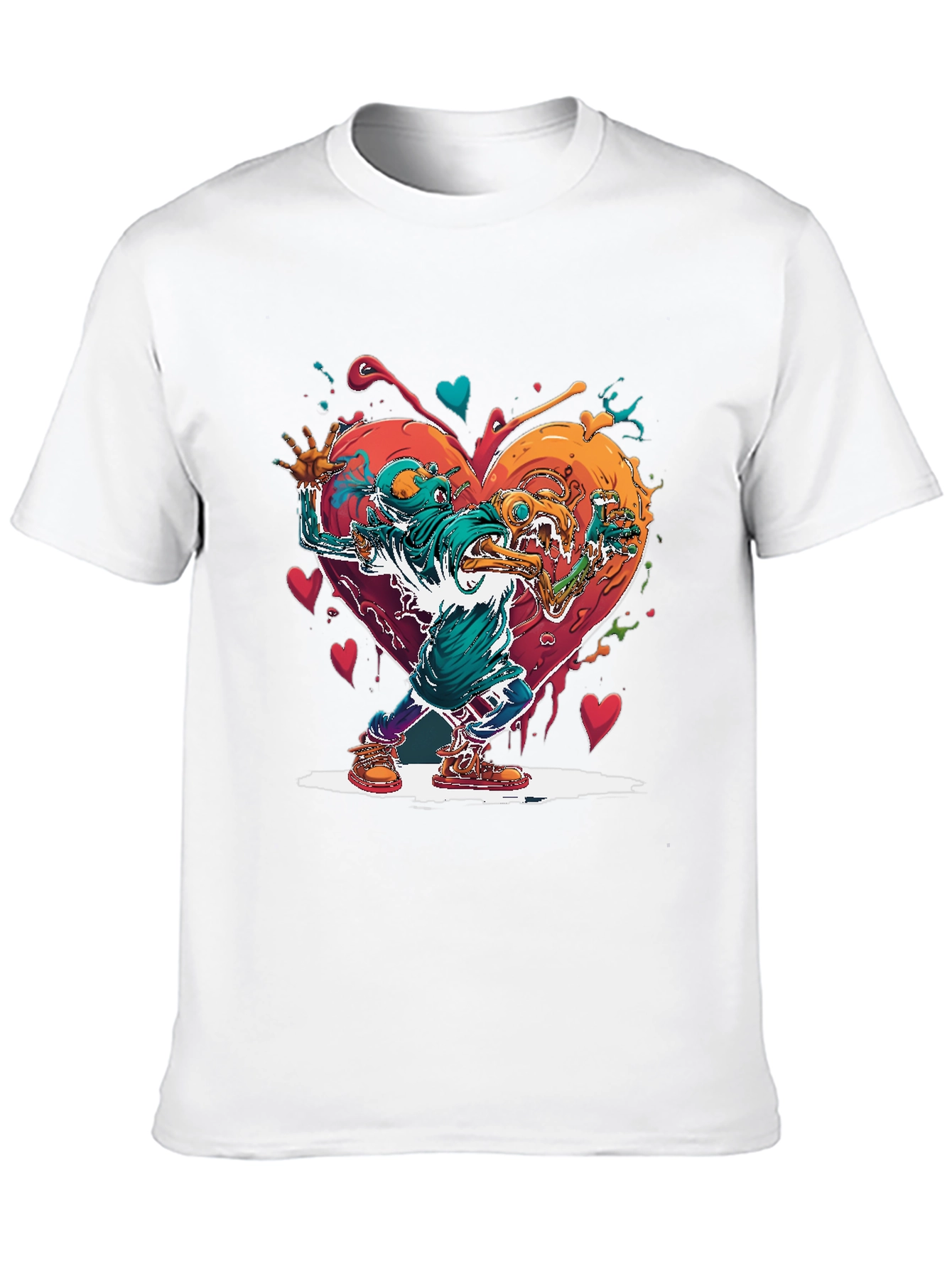 Heart Monster Graphic Tee - Artistic Style