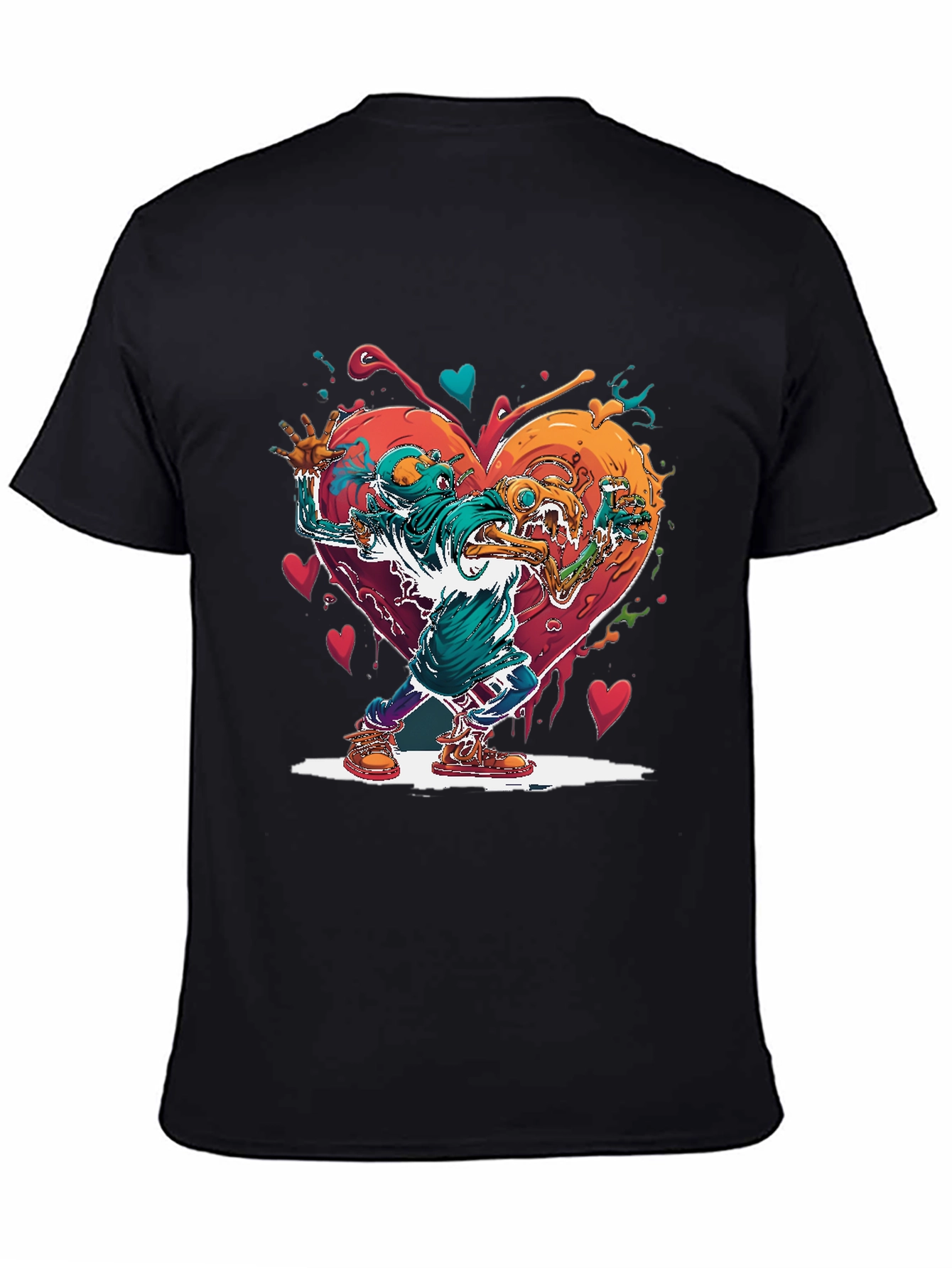 Heart Monster Graphic Tee - Artistic Style