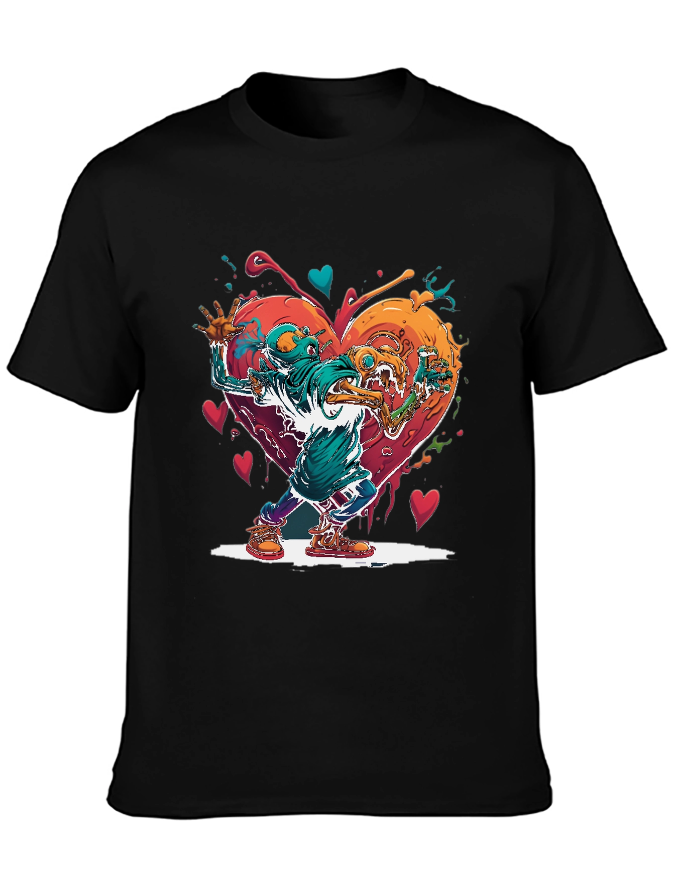 Heart Monster Graphic Tee - Artistic Style