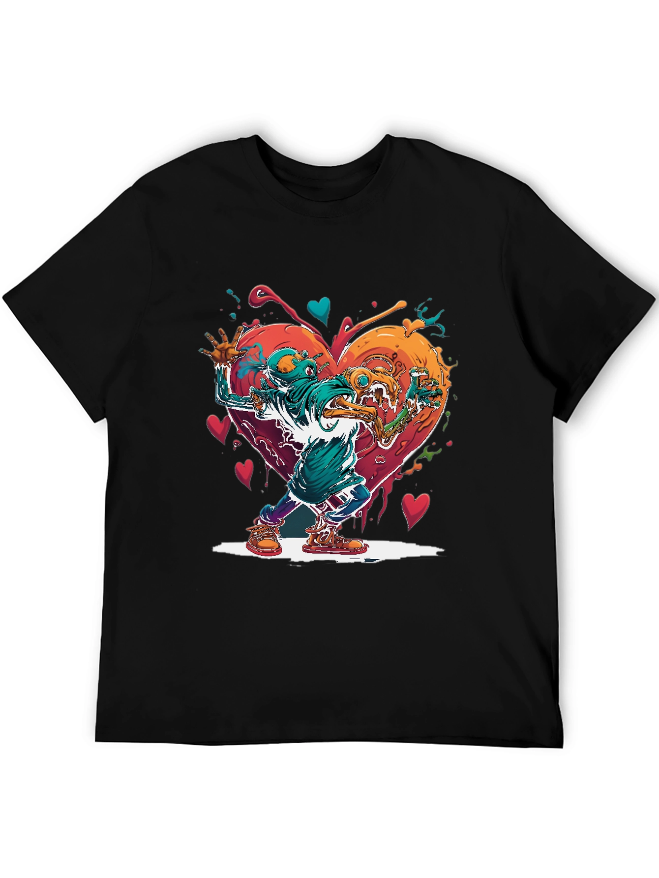 Heart Monster Graphic Tee - Artistic Style