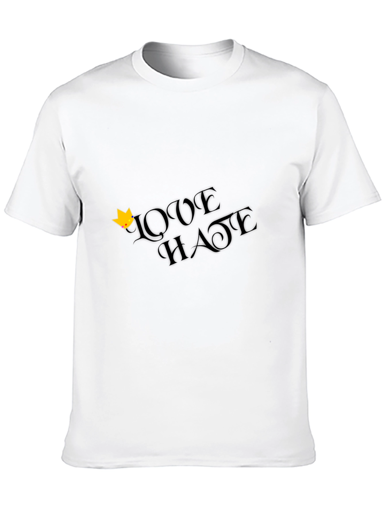 Love Hate Graphic Print T-Shirt - Casual Comfort
