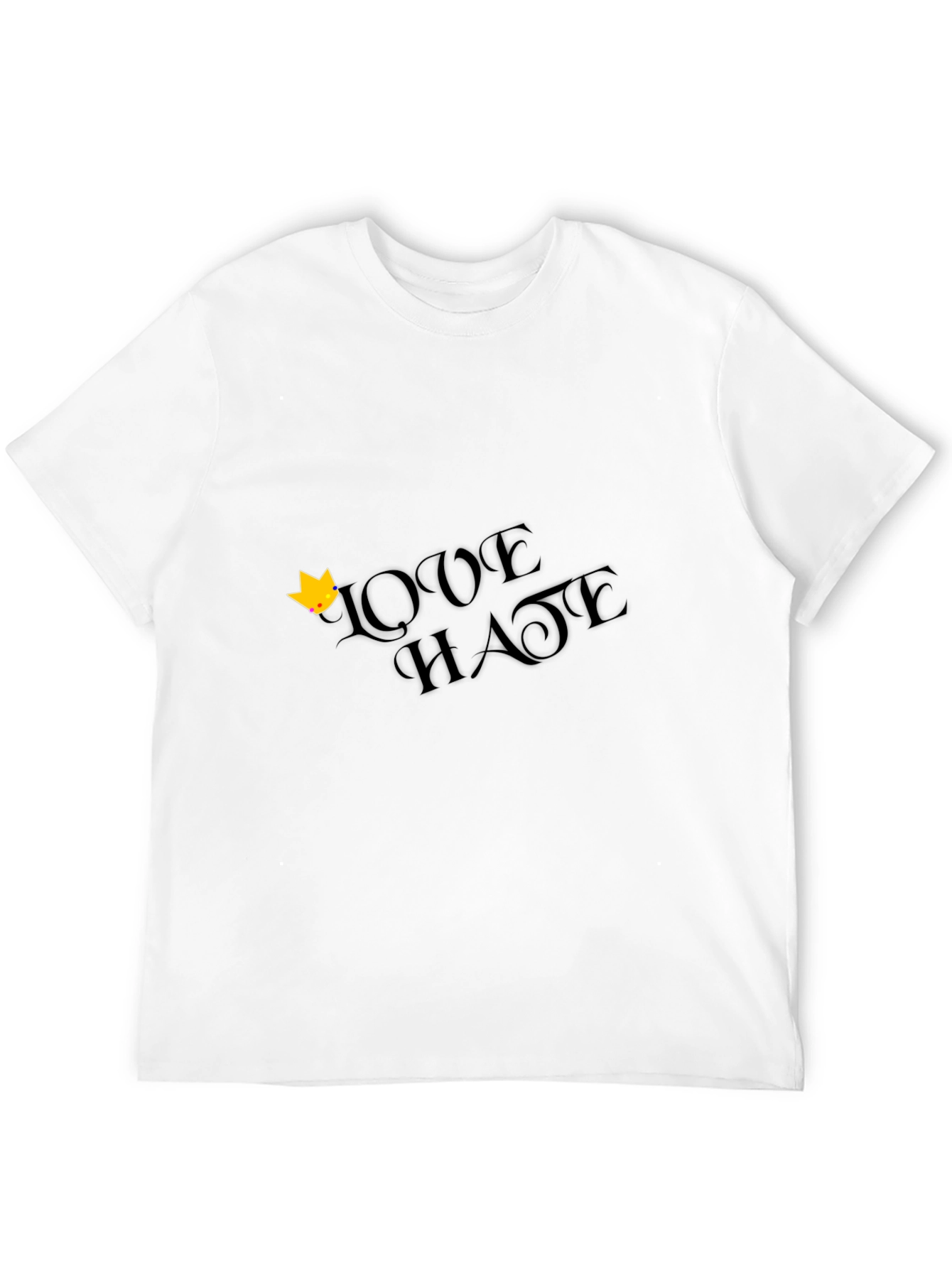 Love Hate Graphic Print T-Shirt - Casual Comfort