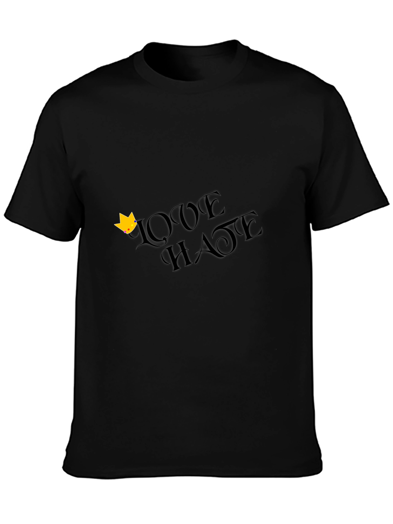 Love Hate Graphic Print T-Shirt - Casual Comfort