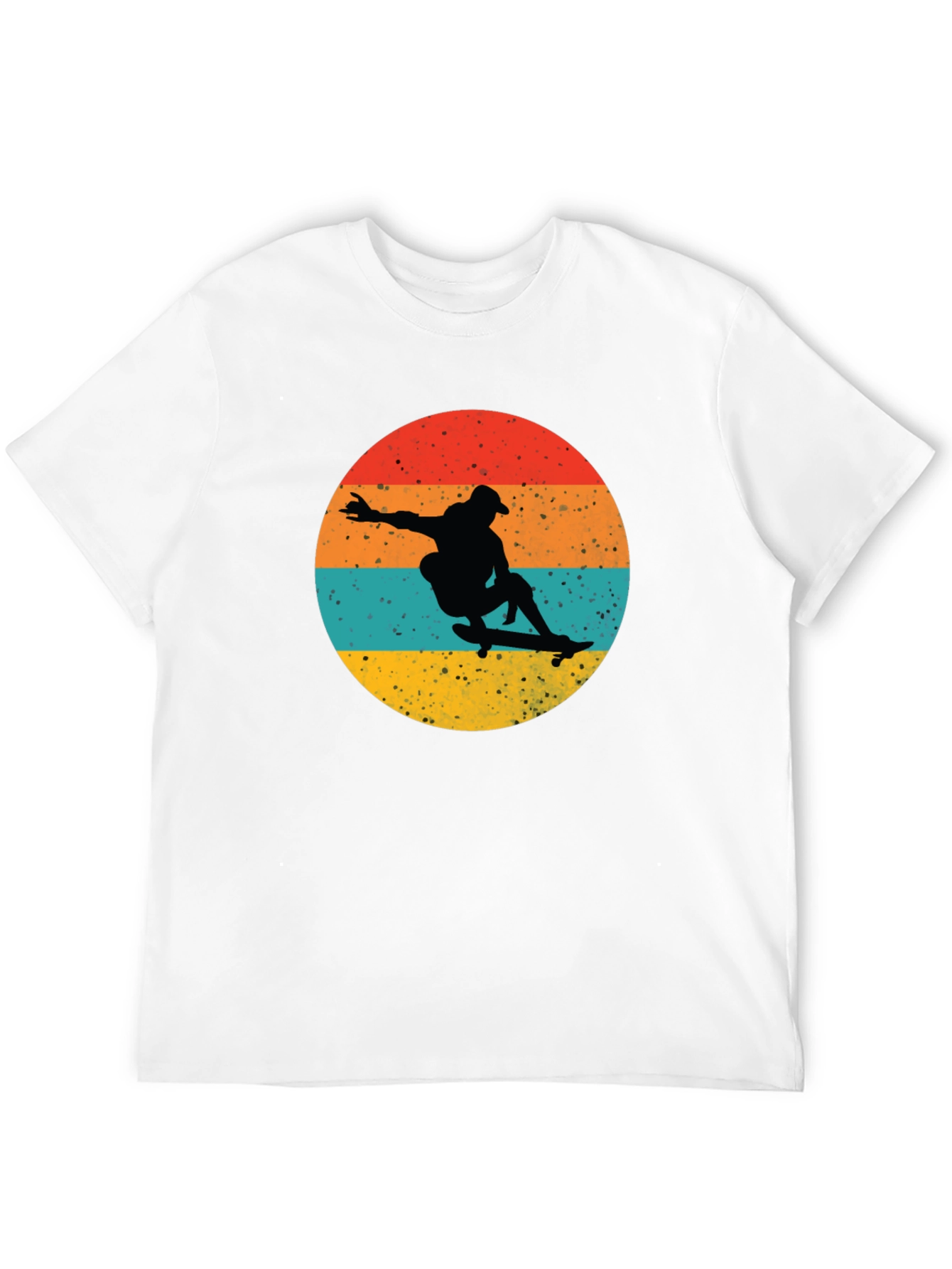 Retro Skateboarder Graphic Tee - Black