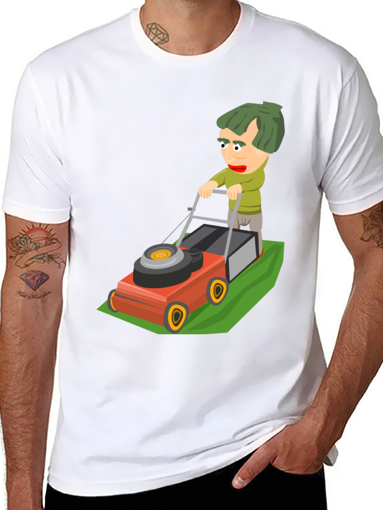Cartoon Lawn Mower Graphic Tee