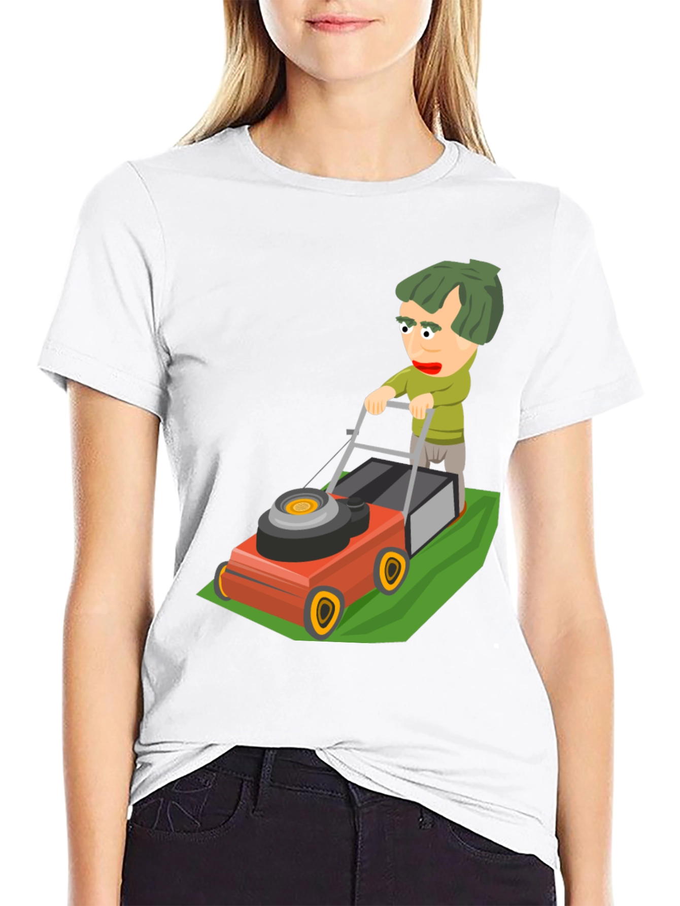 Cartoon Lawn Mower Graphic Tee
