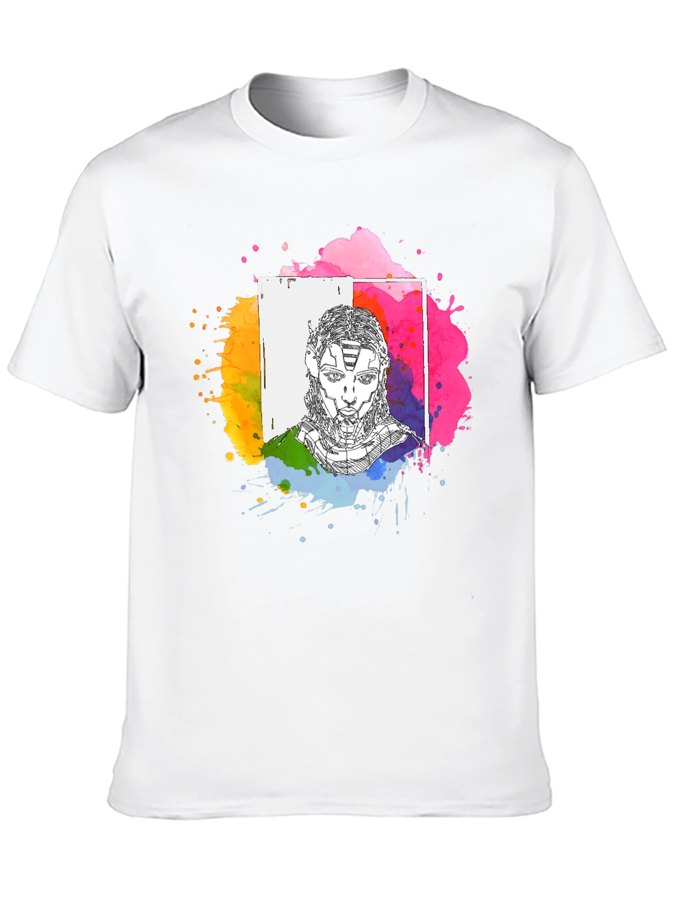 Abstract Avatar Graphic Tee - Black Unisex T-Shirt