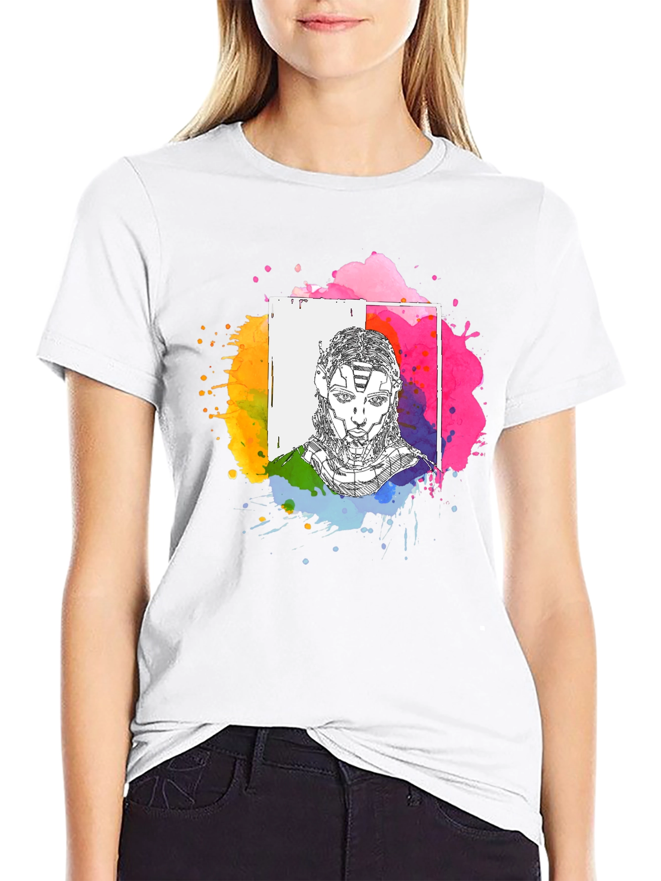 Abstract Avatar Graphic Tee - Black Unisex T-Shirt