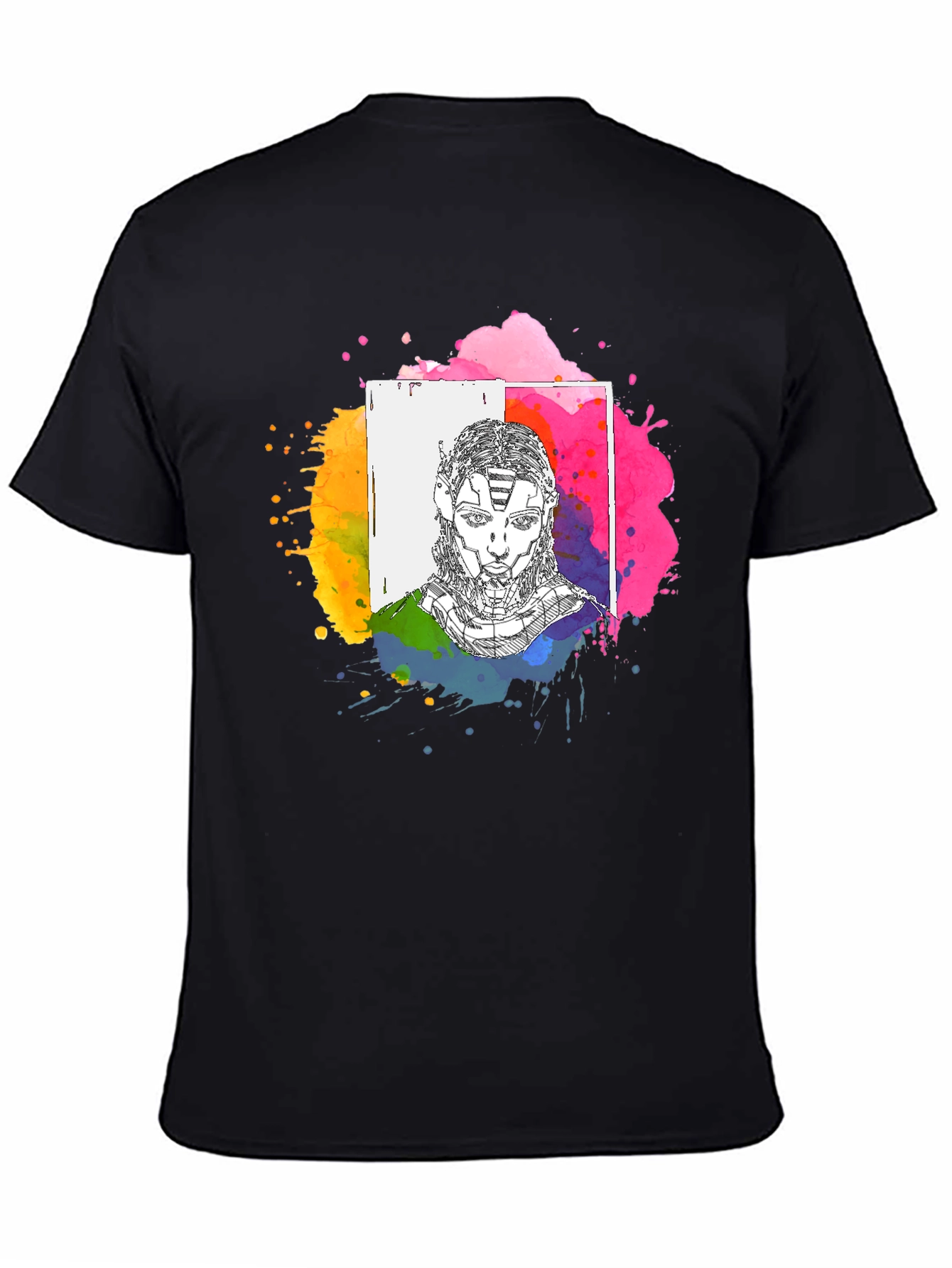 Abstract Avatar Graphic Tee - Black Unisex T-Shirt