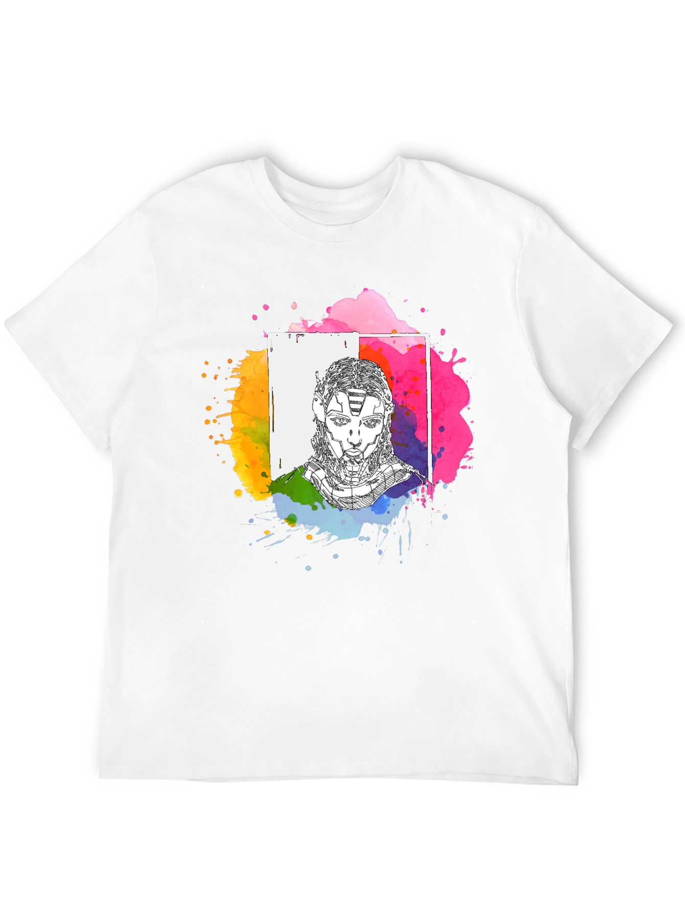 Abstract Avatar Graphic Tee - Black Unisex T-Shirt