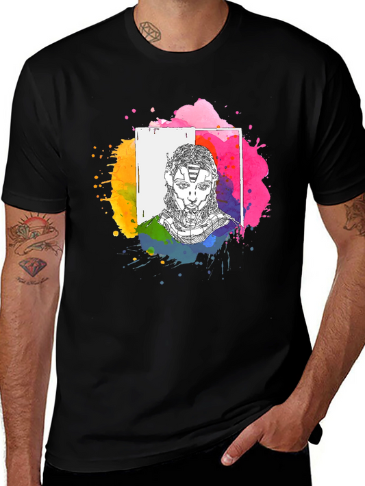 Abstract Avatar Graphic Tee - Black Unisex T-Shirt