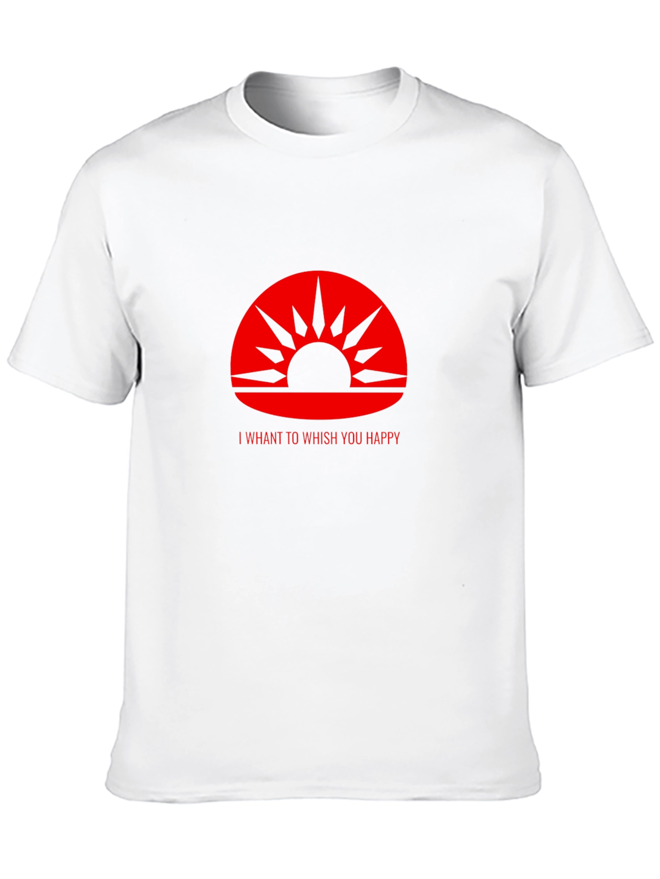 Red Sunrise Graphic Print Black T-Shirt
