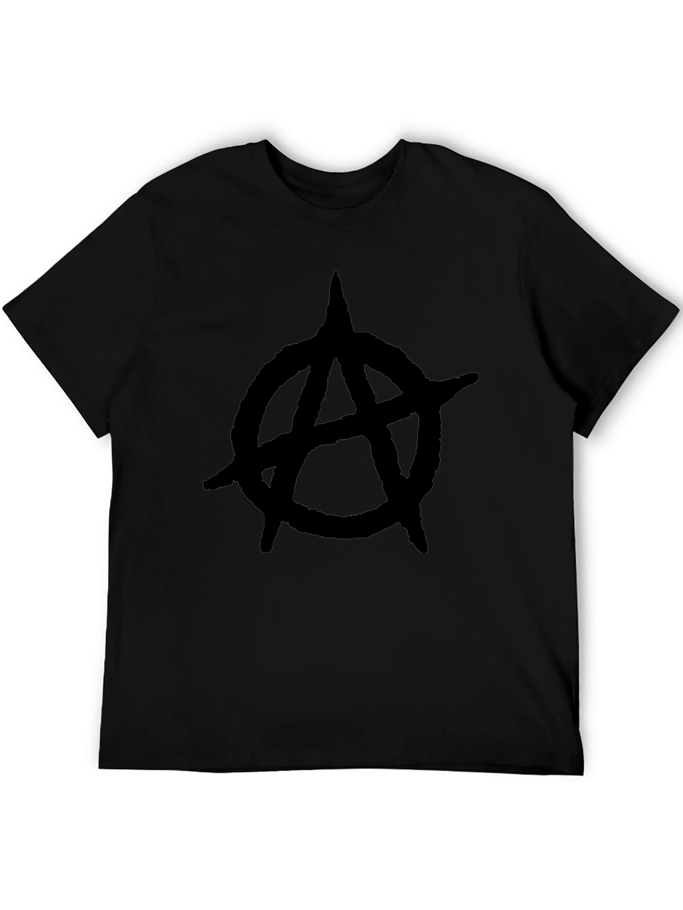 Anarchy Symbol Graphic Tee - Black Cotton T-Shirt