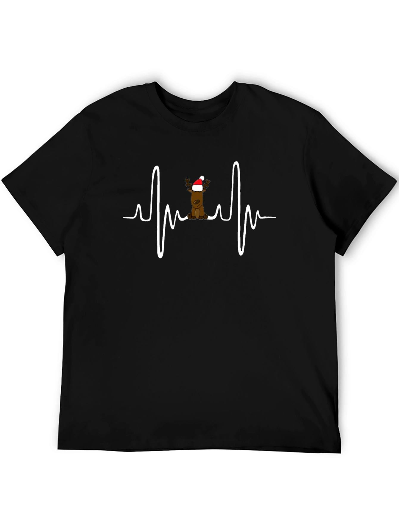Christmas Reindeer Heartbeat T-Shirt