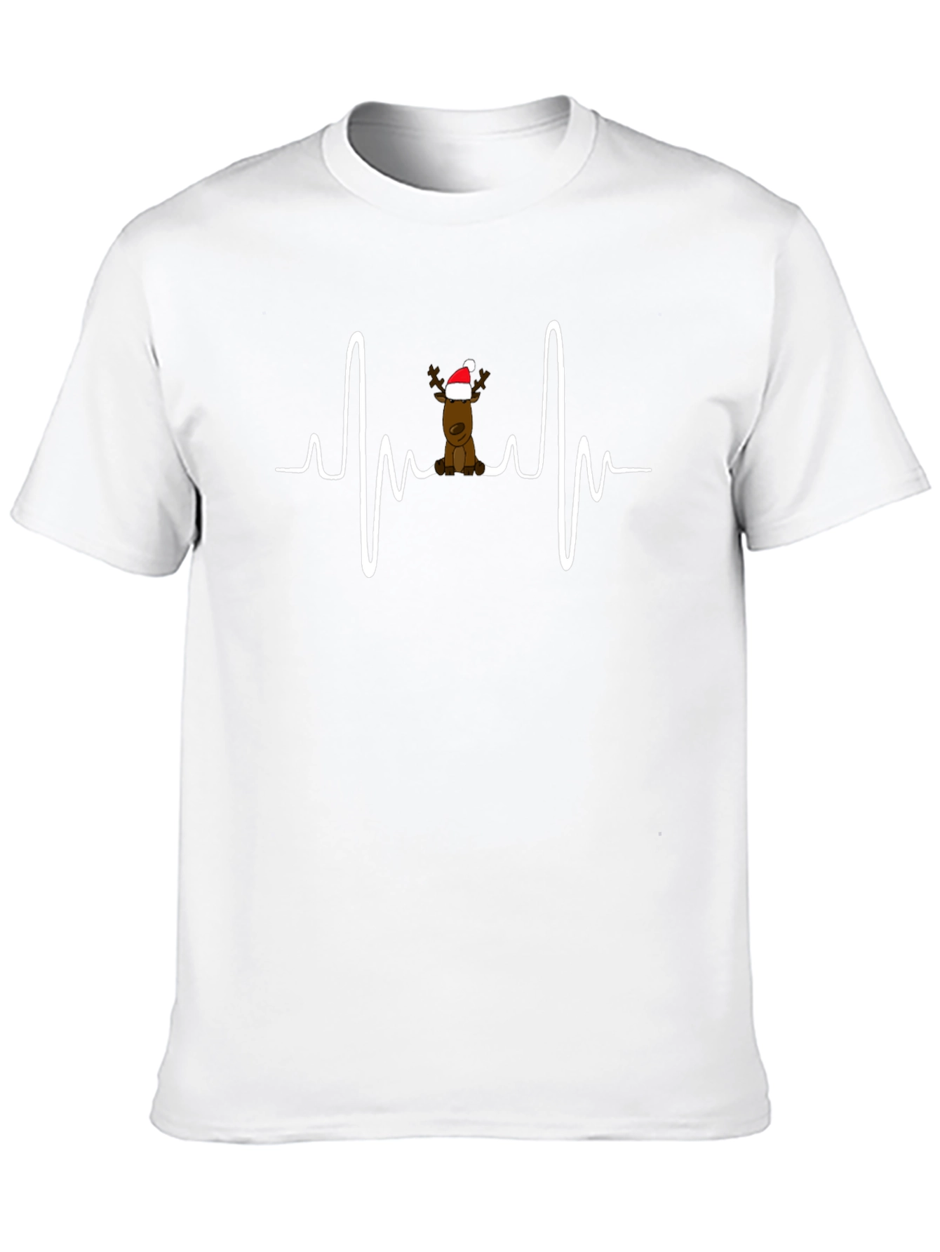 Christmas Reindeer Heartbeat T-Shirt