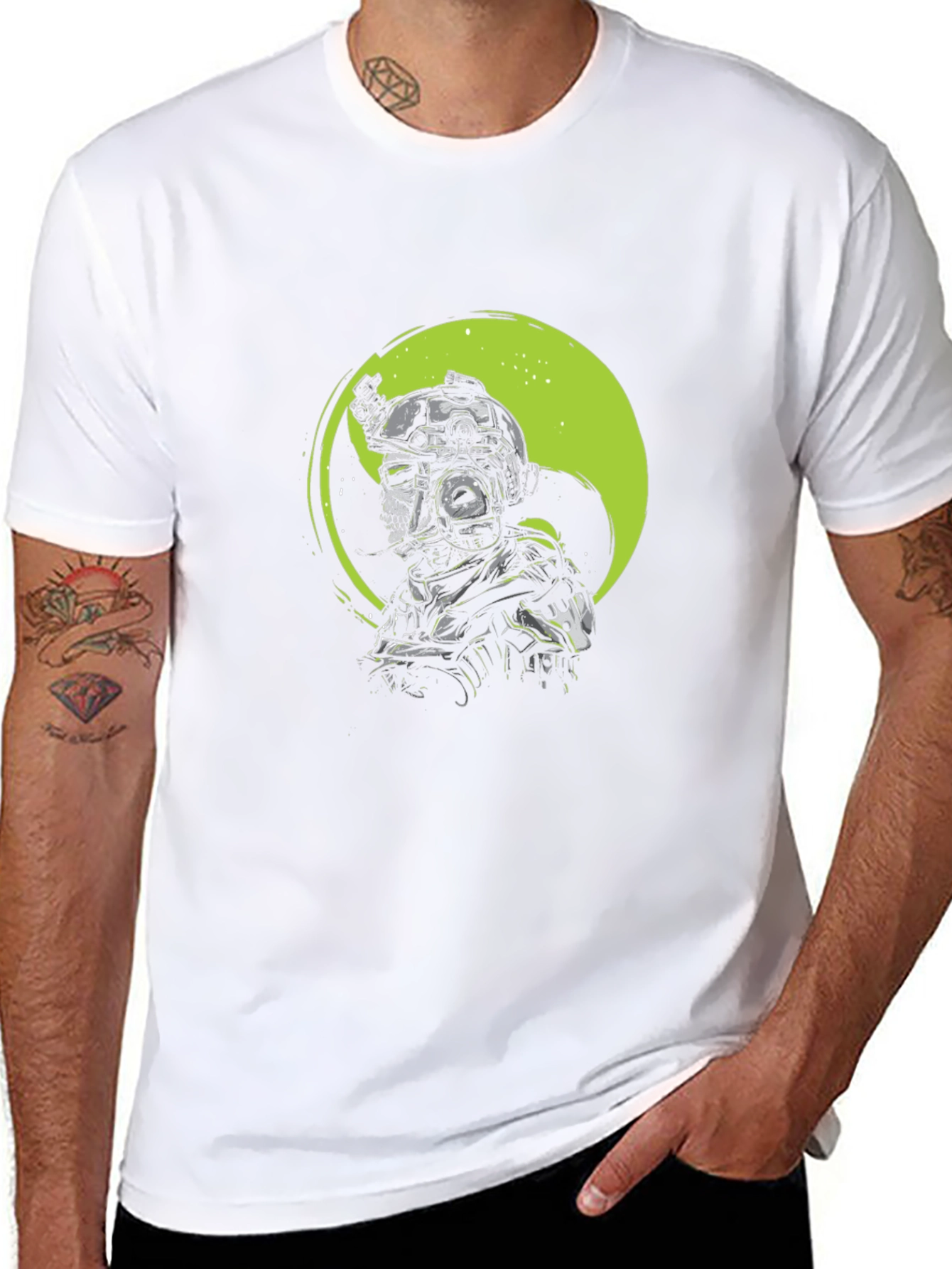 Tactical Skull Graphic T-Shirt - Black