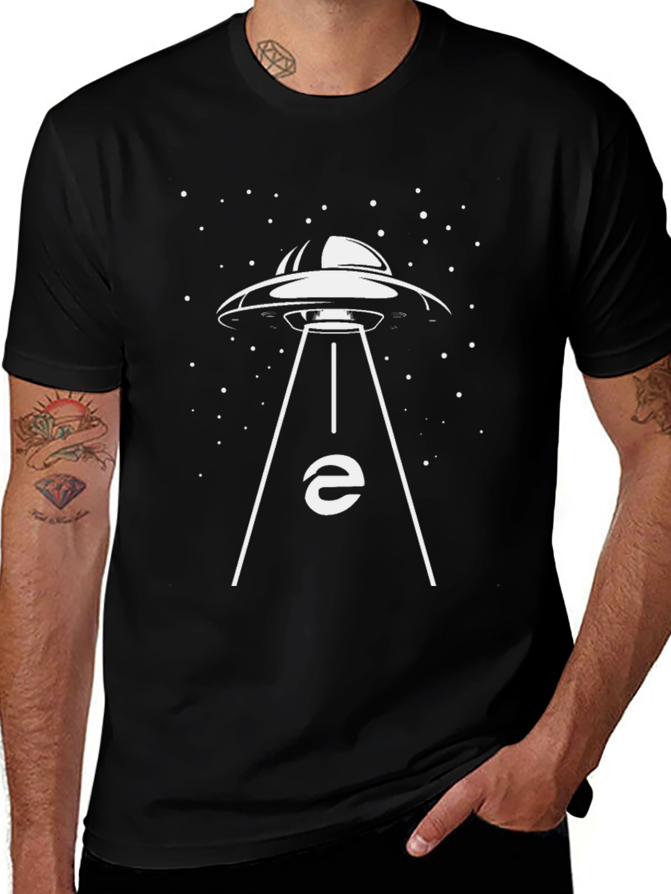 UFO Abduction T-Shirt - Black Graphic Tee