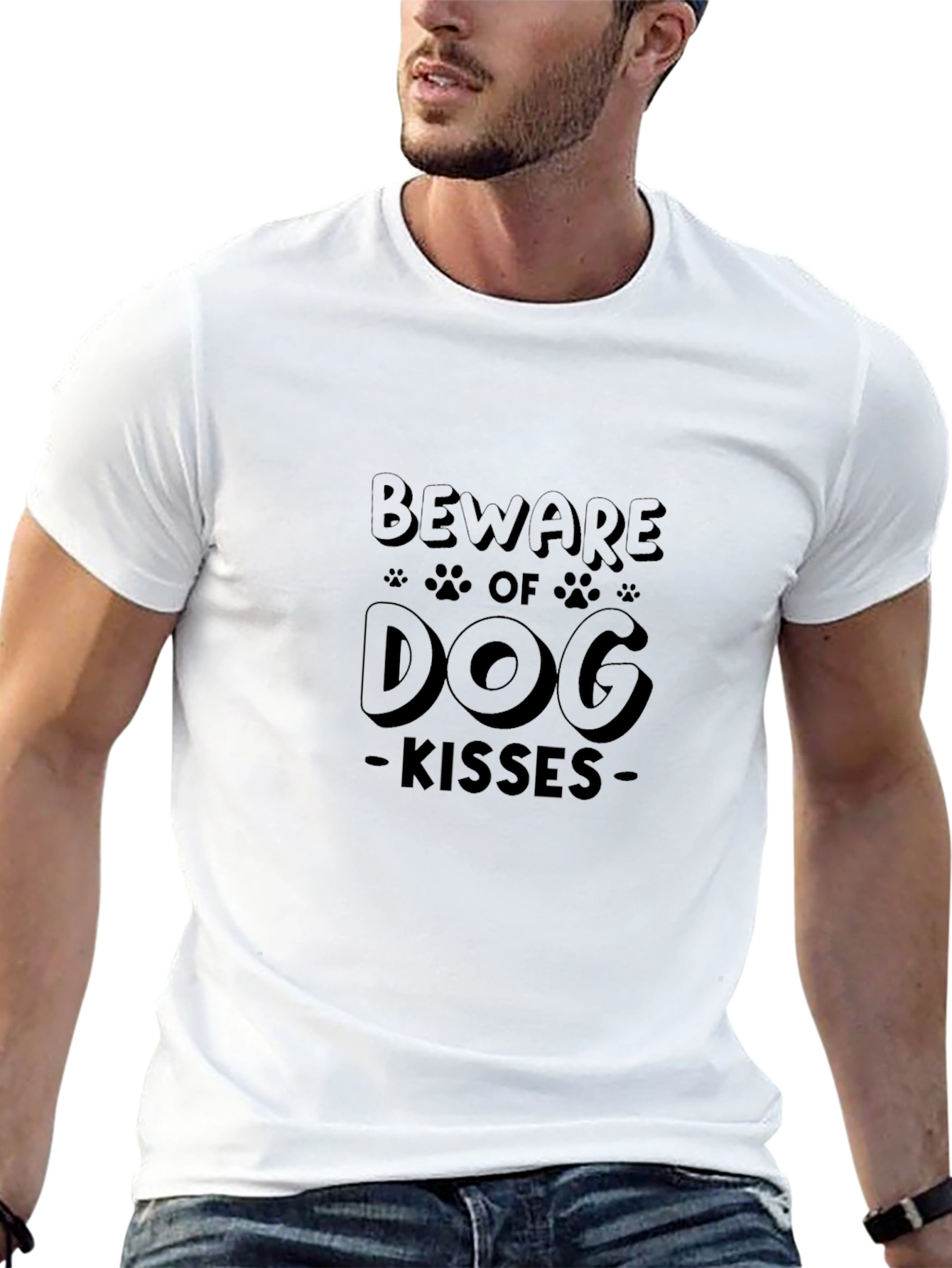 Beware of Dog Kisses Graphic Tee - Black