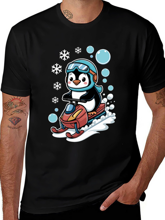 Penguin Snowmobile Graphic Tee