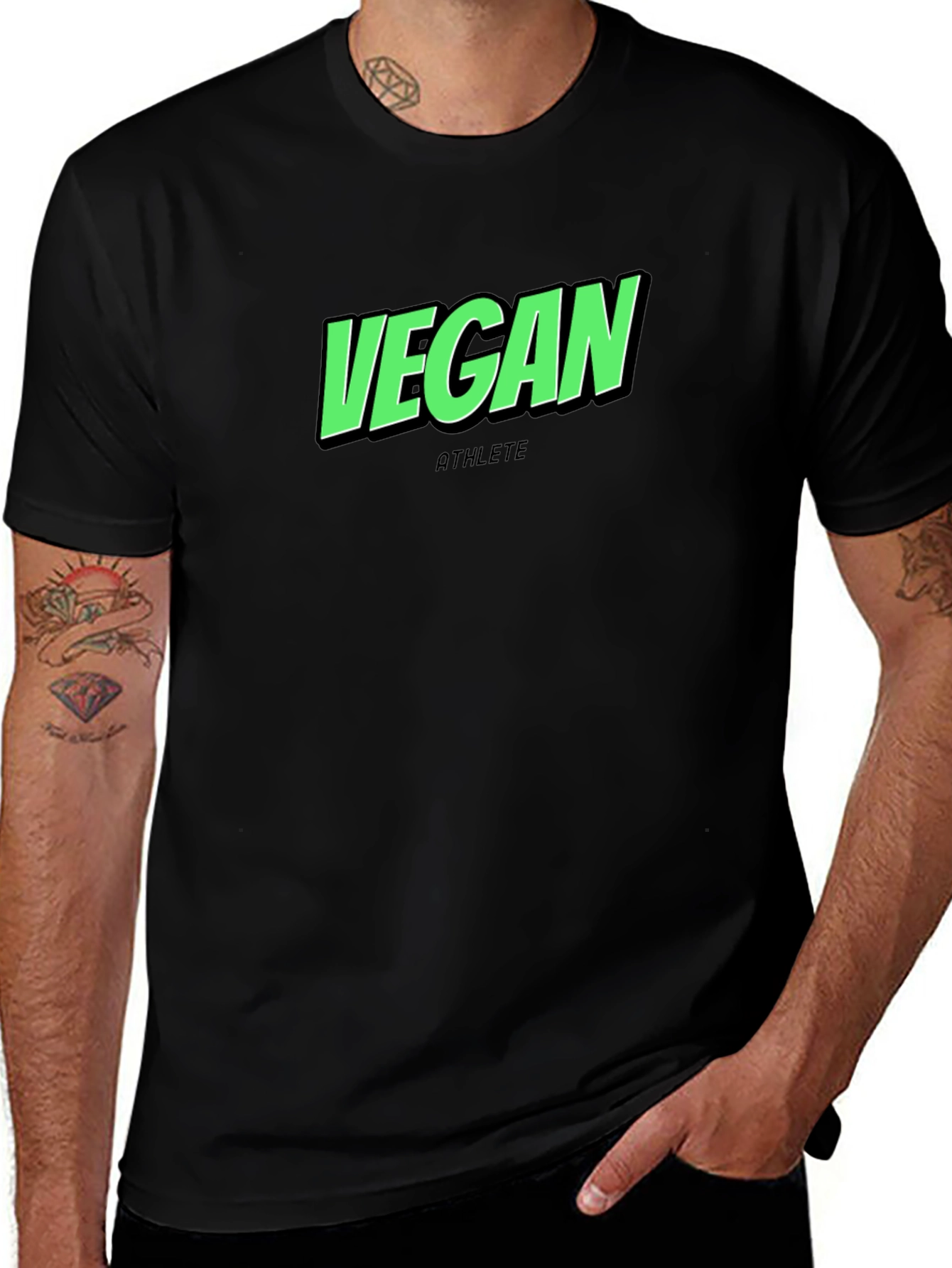 Vegan Athlete Black T-Shirt - Premium Quality