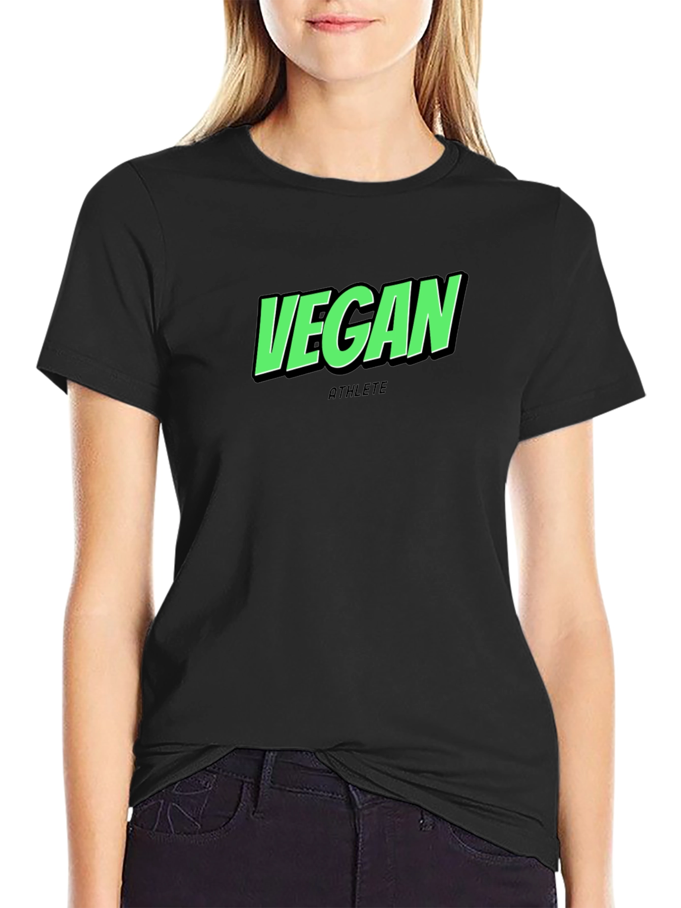 Vegan Athlete Black T-Shirt - Premium Quality
