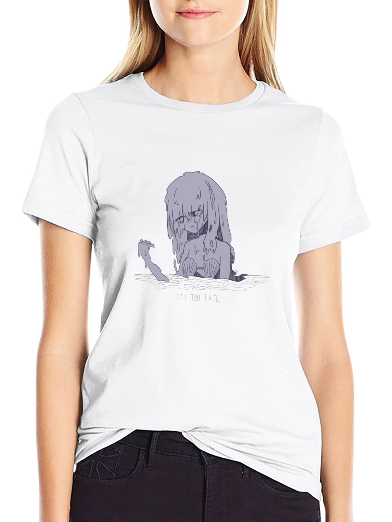 Sad Mermaid Graphic T-Shirt
