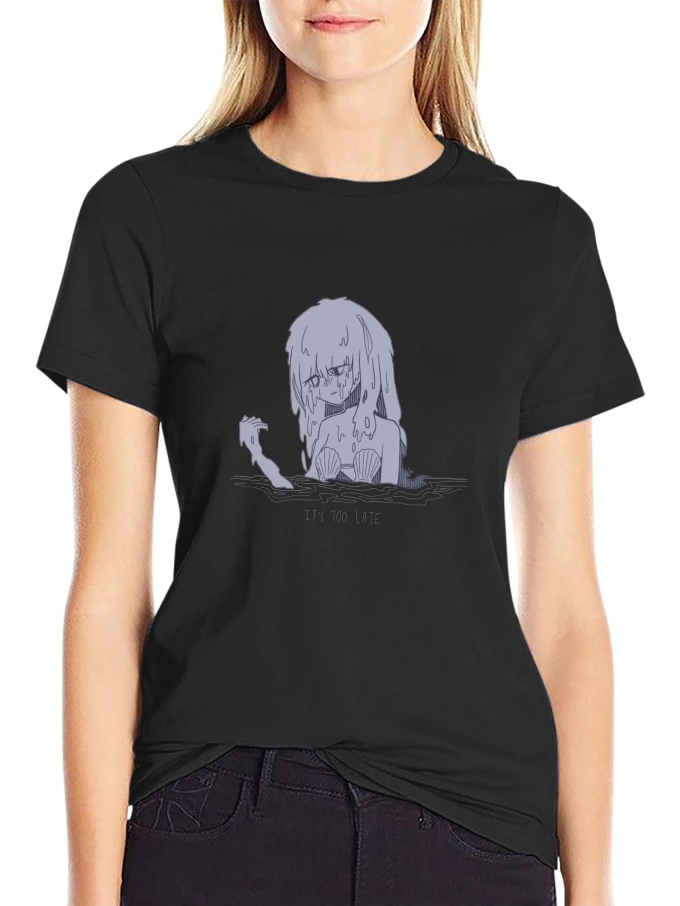 Sad Mermaid Graphic T-Shirt