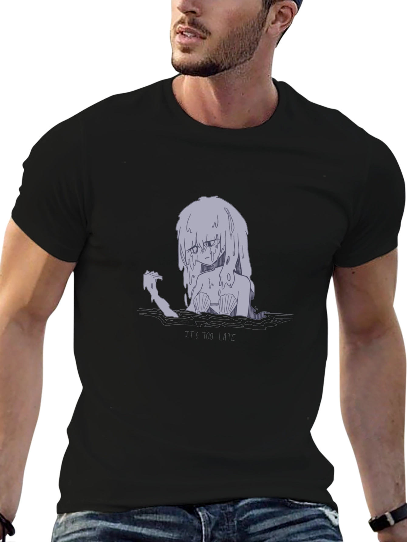 Sad Mermaid Graphic T-Shirt