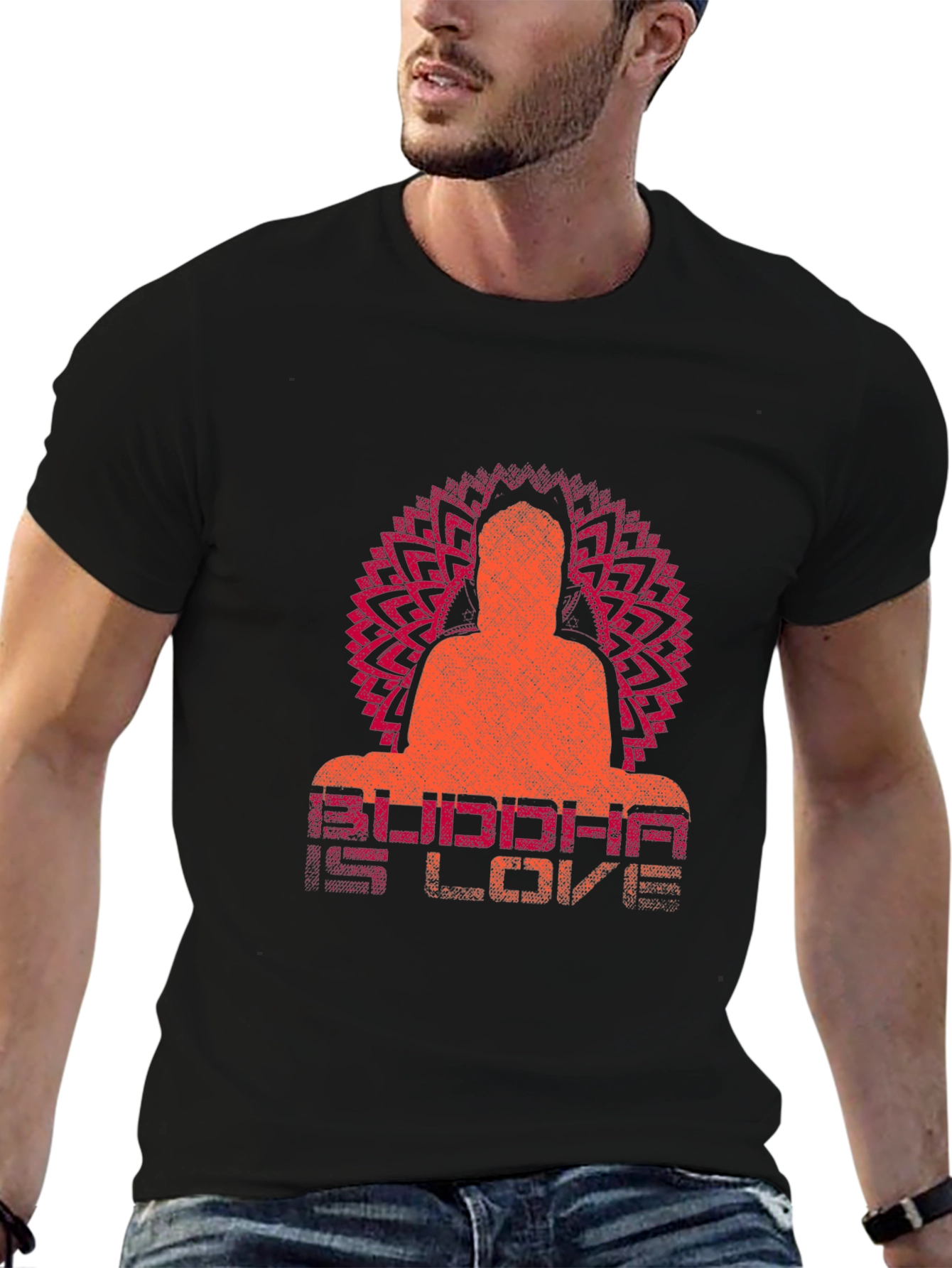 Buddha is Love Graphic Print T-Shirt