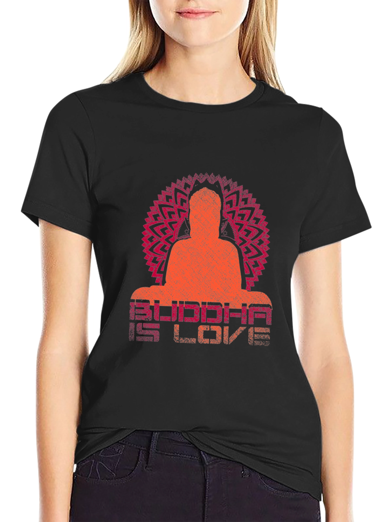 Buddha is Love Graphic Print T-Shirt