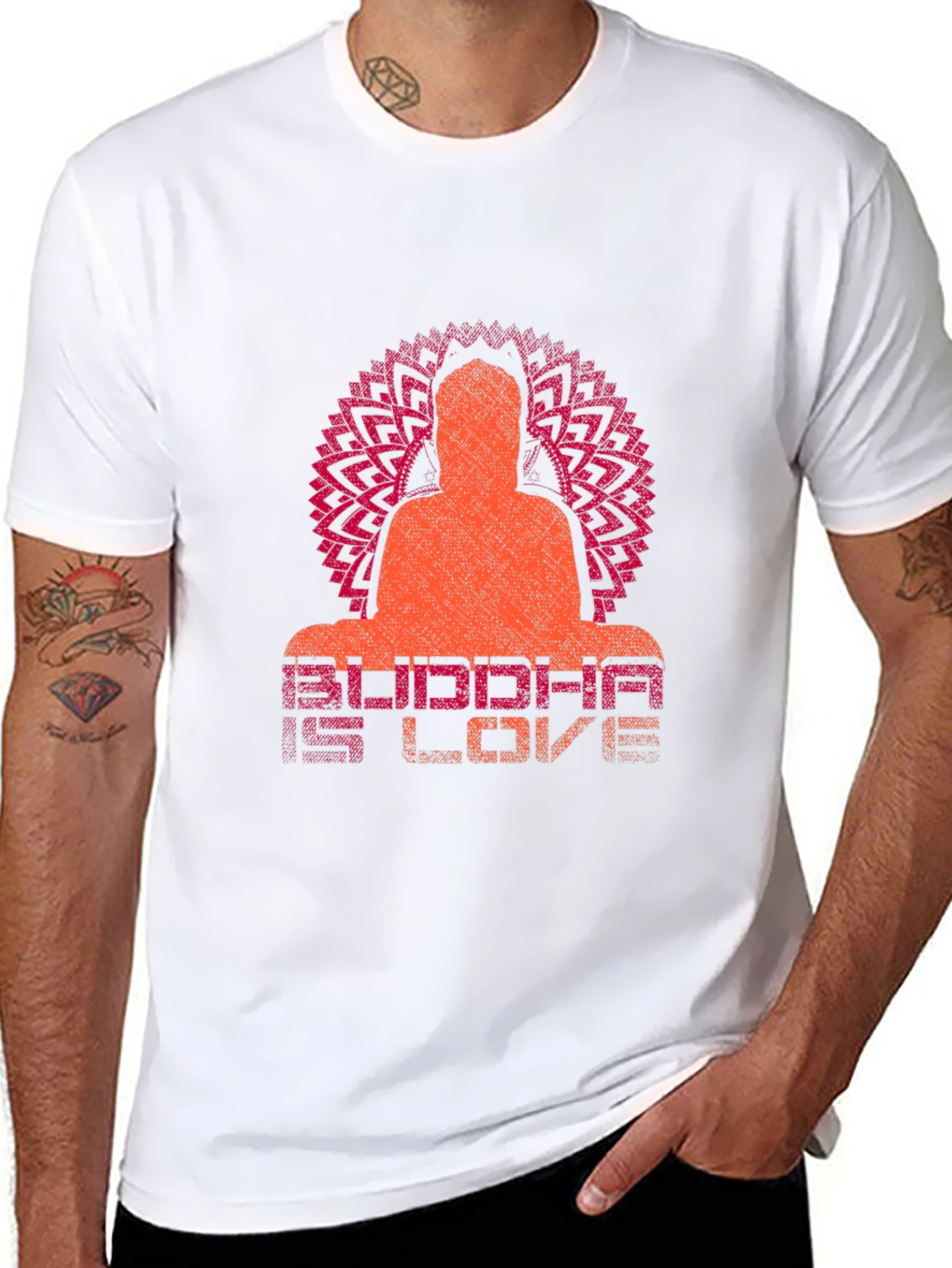 Buddha is Love Graphic Print T-Shirt