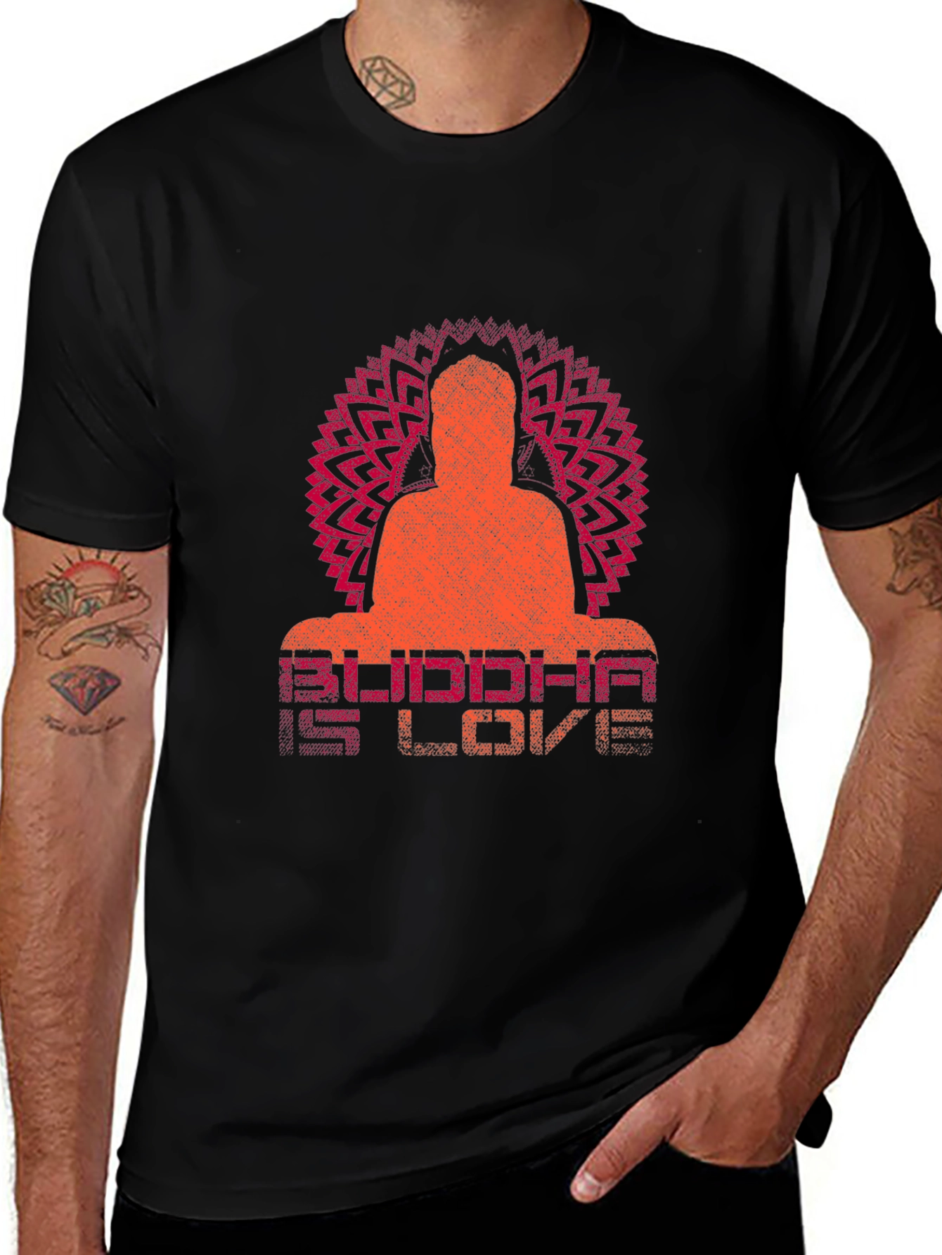 Buddha is Love Graphic Print T-Shirt