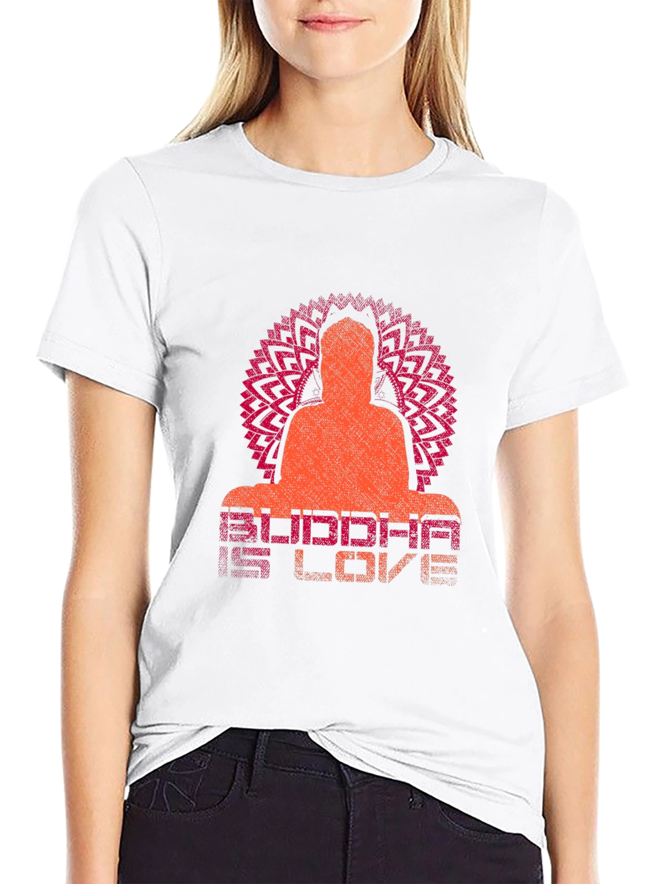 Buddha is Love Graphic Print T-Shirt