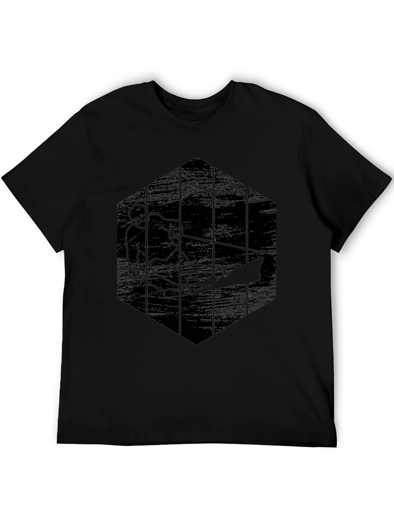 Mens Black Water Skiing Graphic T-Shirt