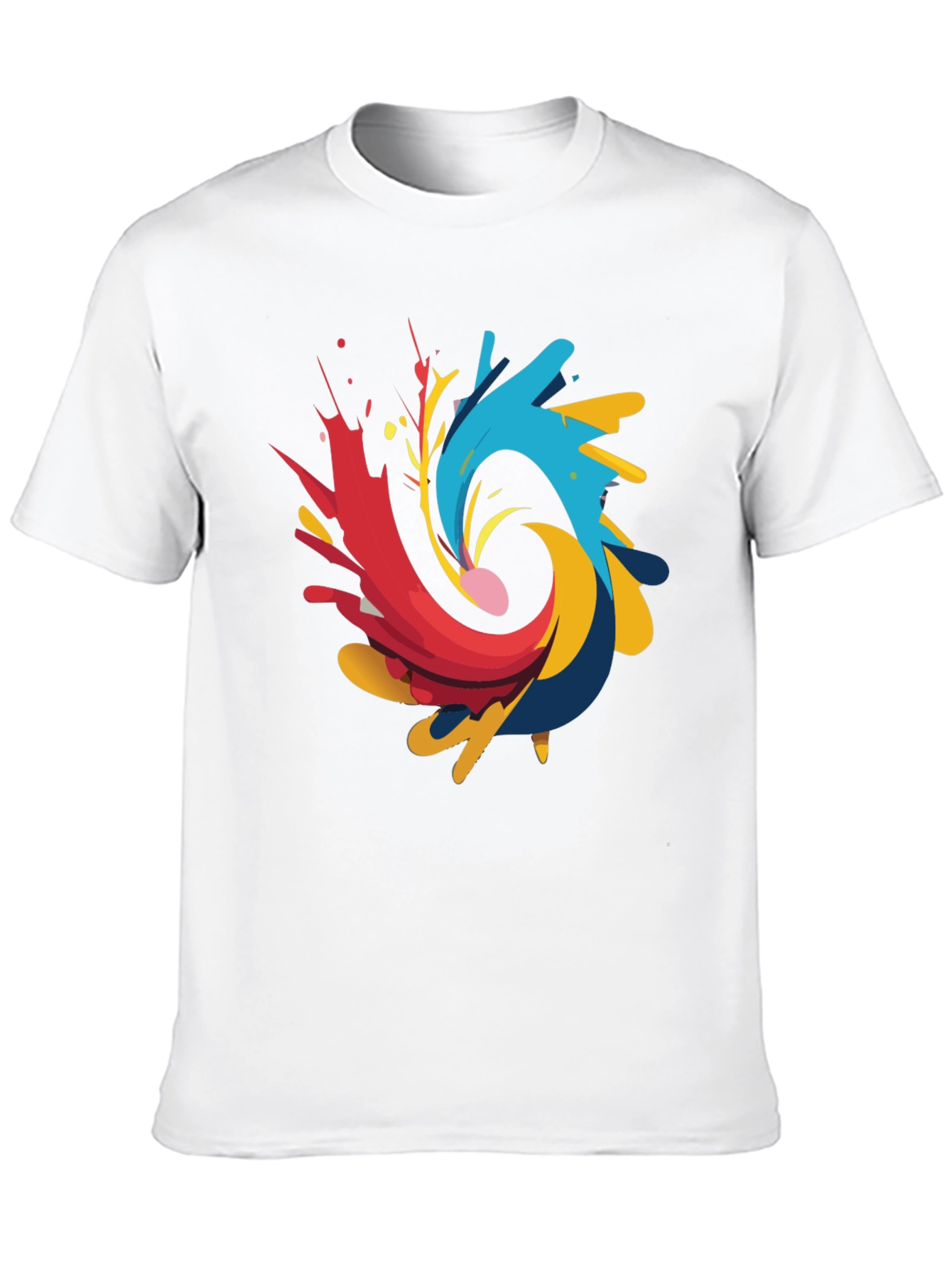 Abstract Swirl Graphic Tee - Black