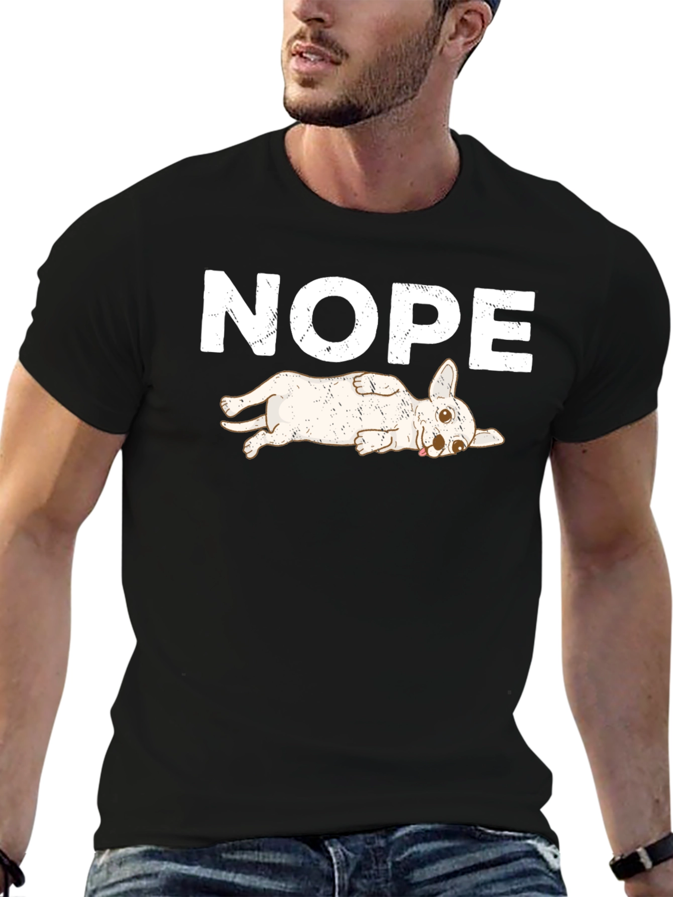 Nope Dog T-Shirt - Funny Lazy Dog Tee