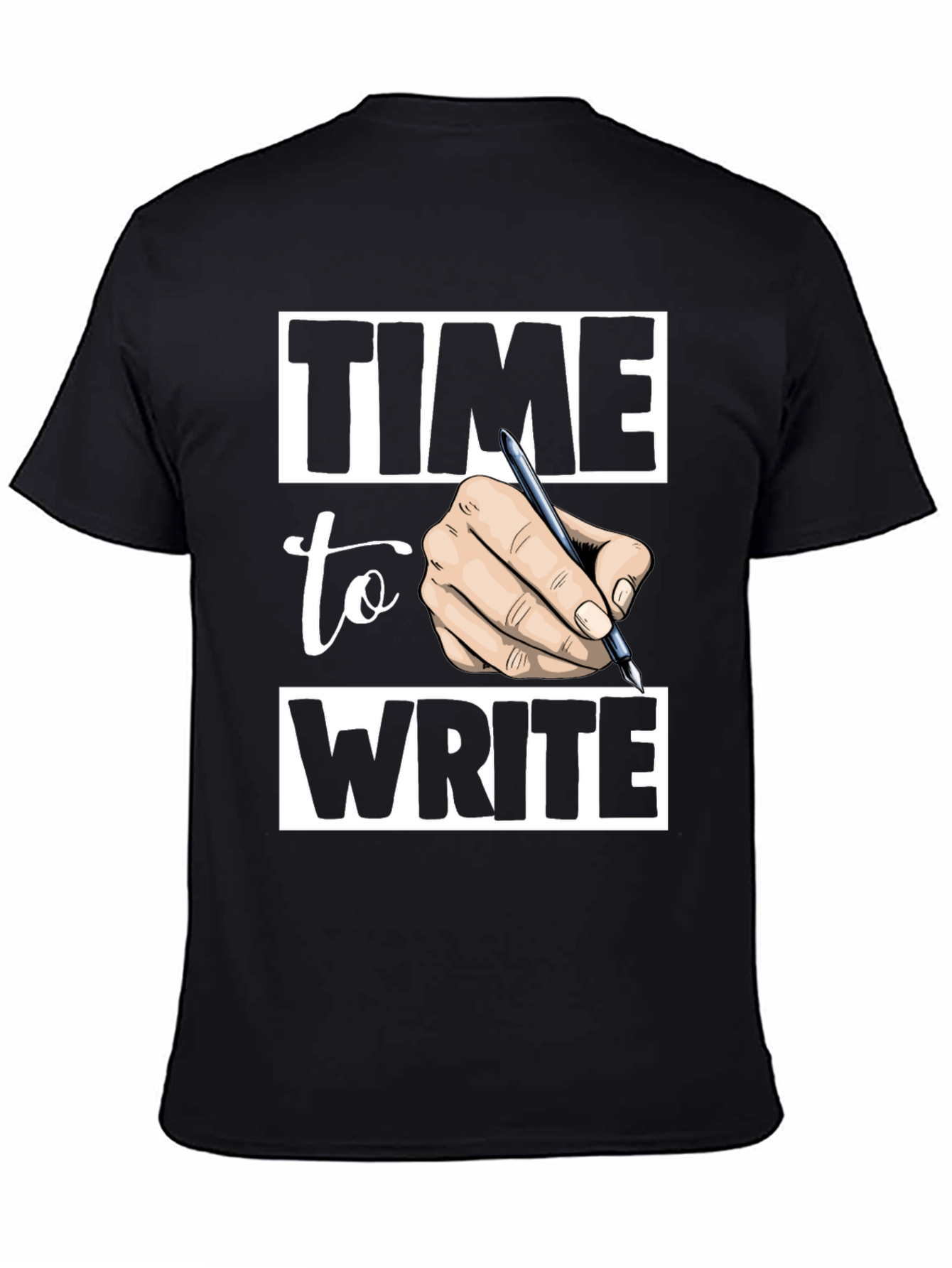 Time to Write Graphic Tee - Black Cotton T-Shirt